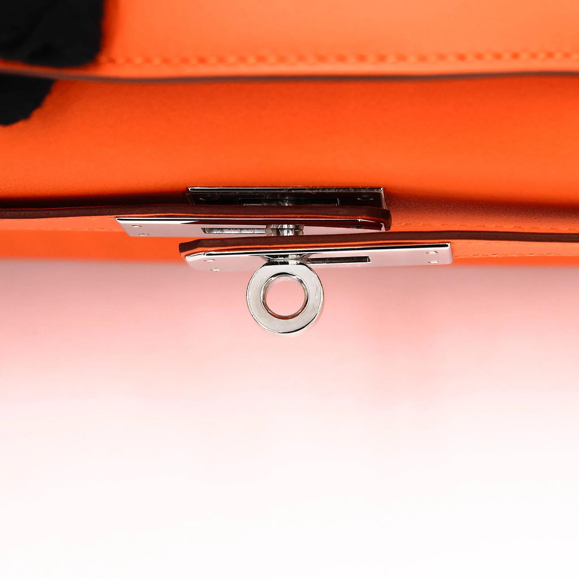 Excellent ( Rank SA ) HERMÈS Kelly Cut Orange (93) Swift Palladium hardware X (2016) - 10