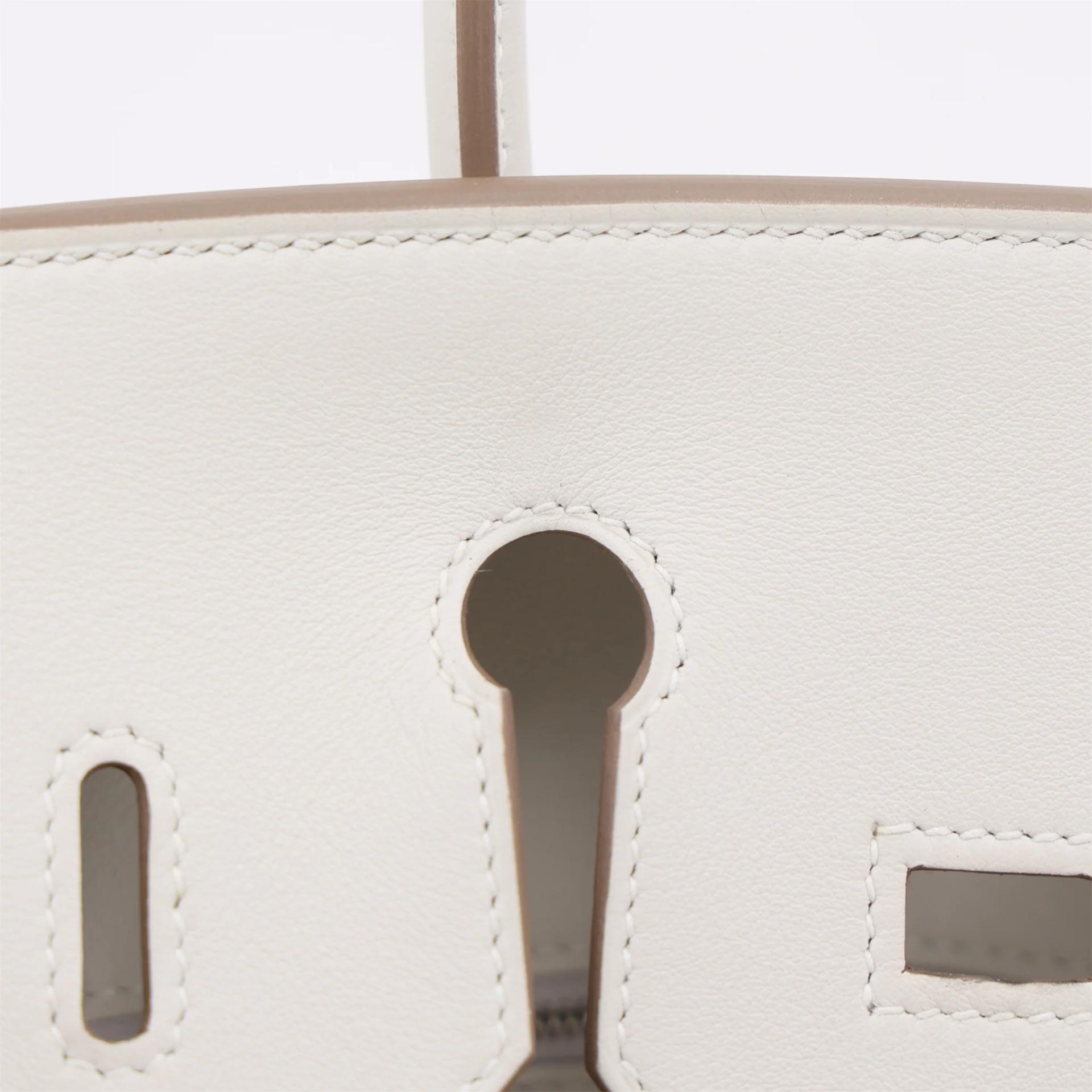 Brand New ( Rank N ) HERMÈS Birkin 25 Gris Pale (M4) Swift Palladium hardware K (2025) - 17