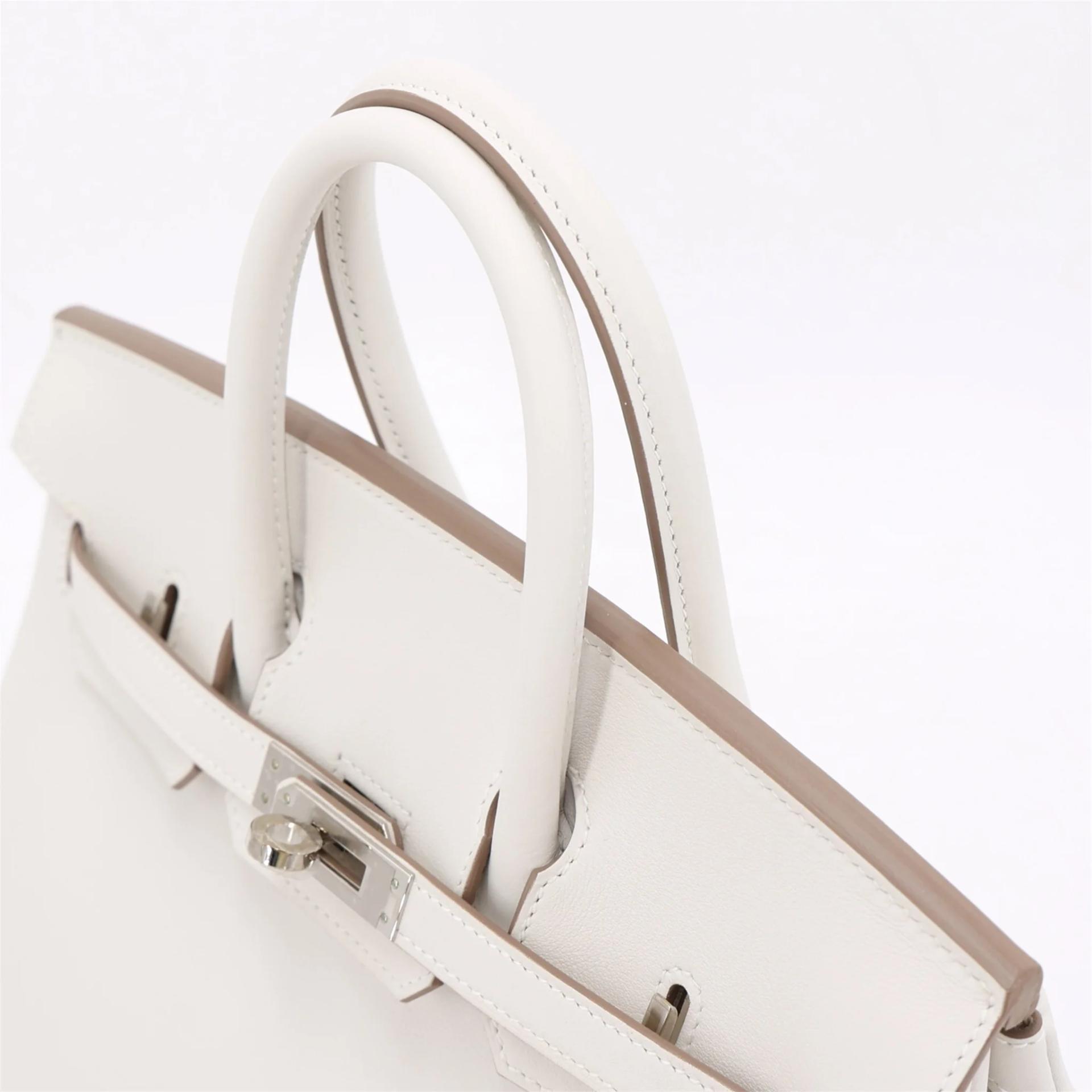 Brand New ( Rank N ) HERMÈS Birkin 25 Gris Pale (M4) Swift Palladium hardware K (2025) - 3