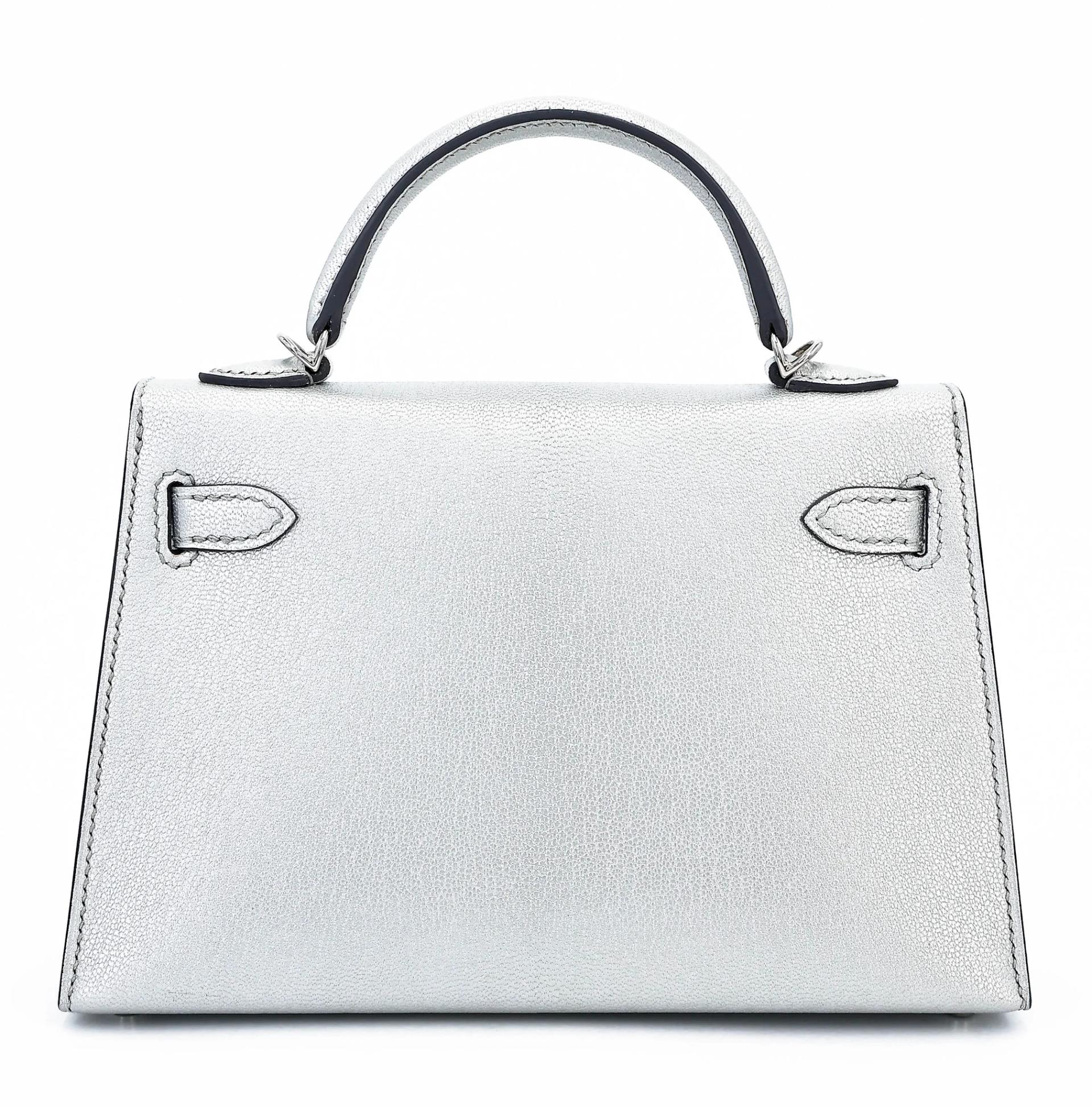 Excellent ( Rank SA ) HERMÈS Mini Kelly II Argent (05) Chamkilight Palladium hardware K (2025) - 2