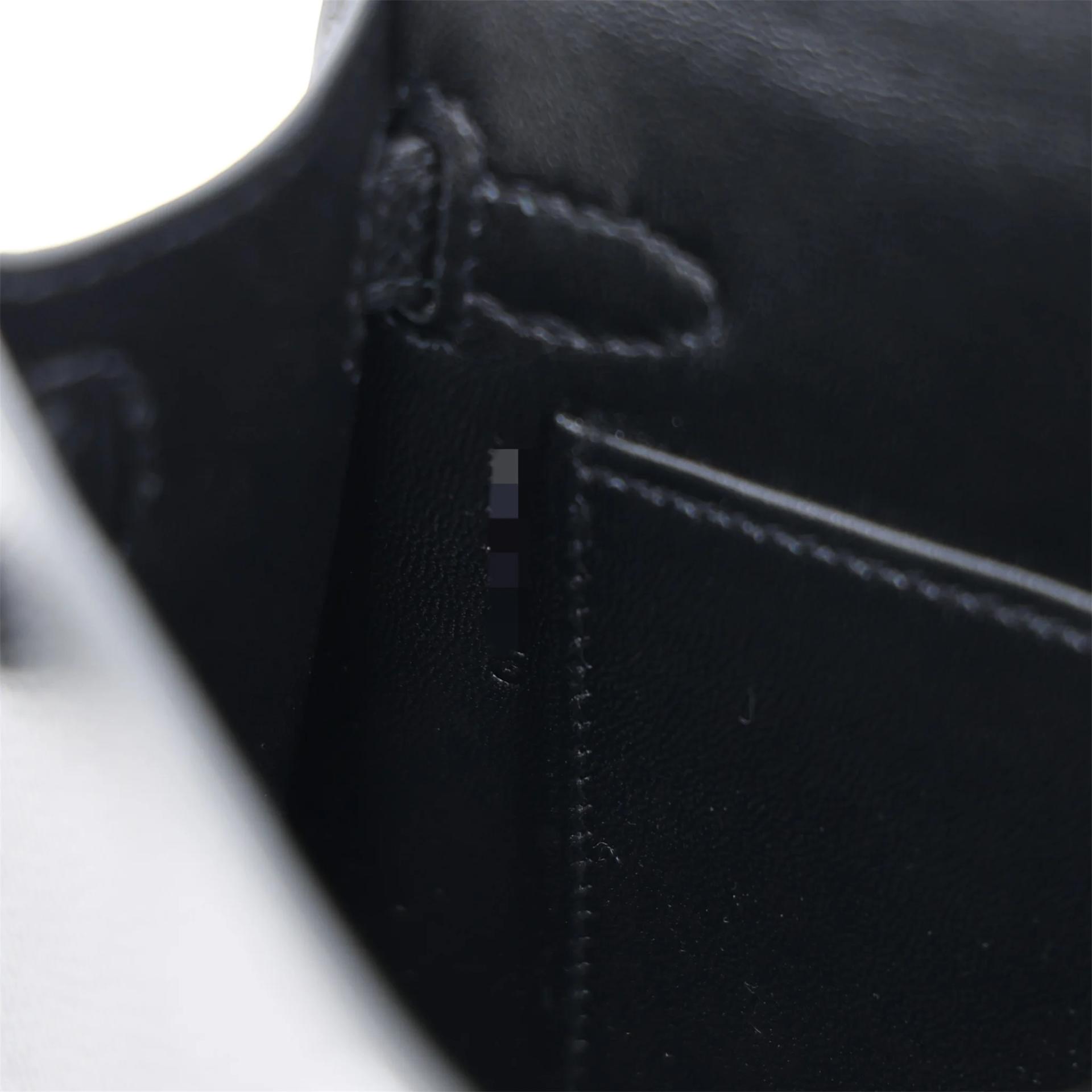 Brand New ( Rank N ) HERMÈS Mini Kelly II Noir (89) Epsom Palladium hardware G (2026) - 14
