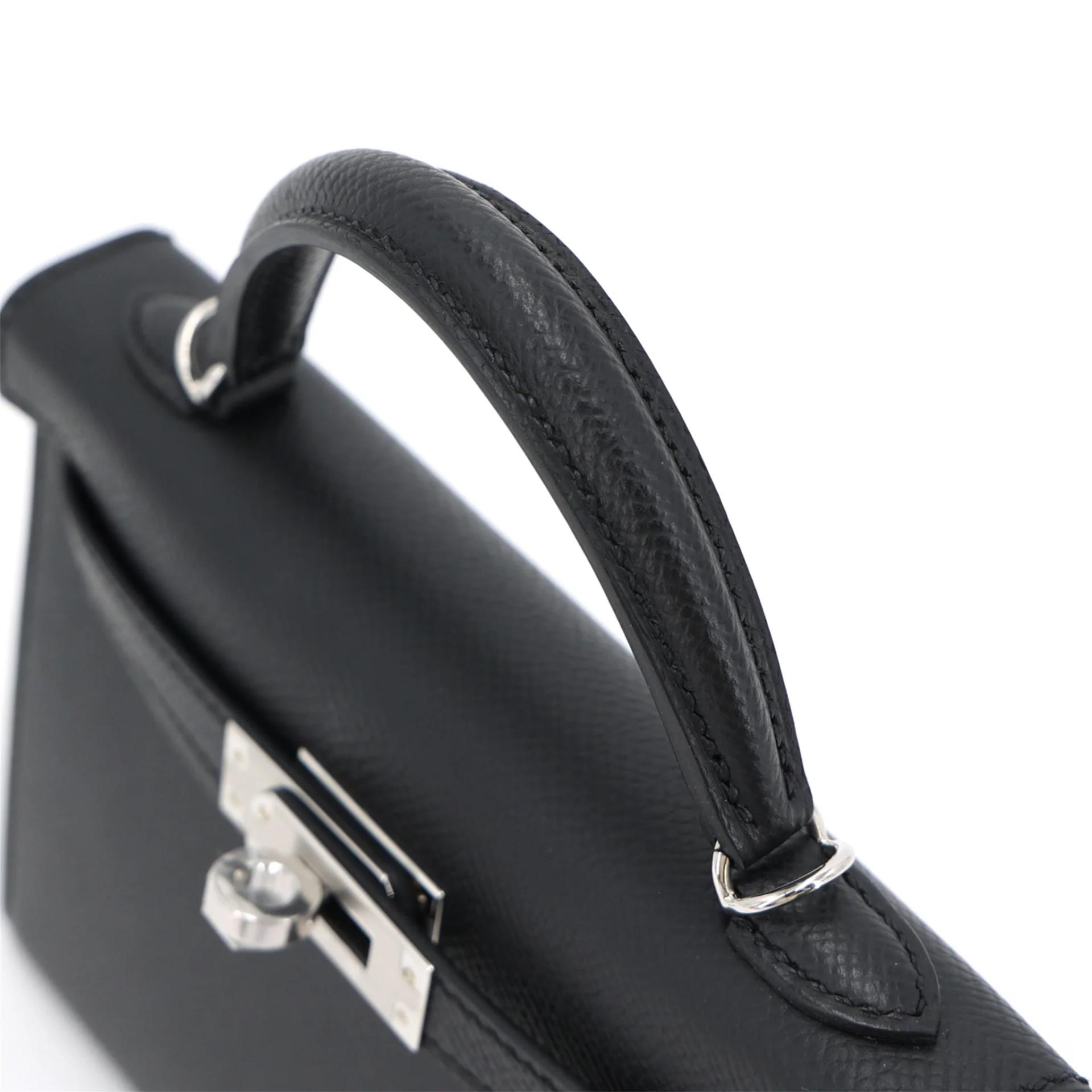 Brand New ( Rank N ) HERMÈS Mini Kelly II Noir (89) Epsom Palladium hardware G (2026) - 3