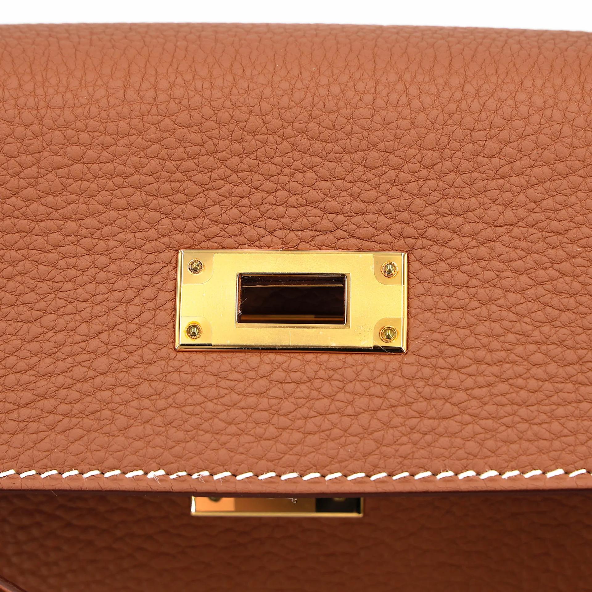 Unused ( Rank NS ) HERMÈS Kelly 28 Gold (37) Togo Gold hardware B (2023) - 11
