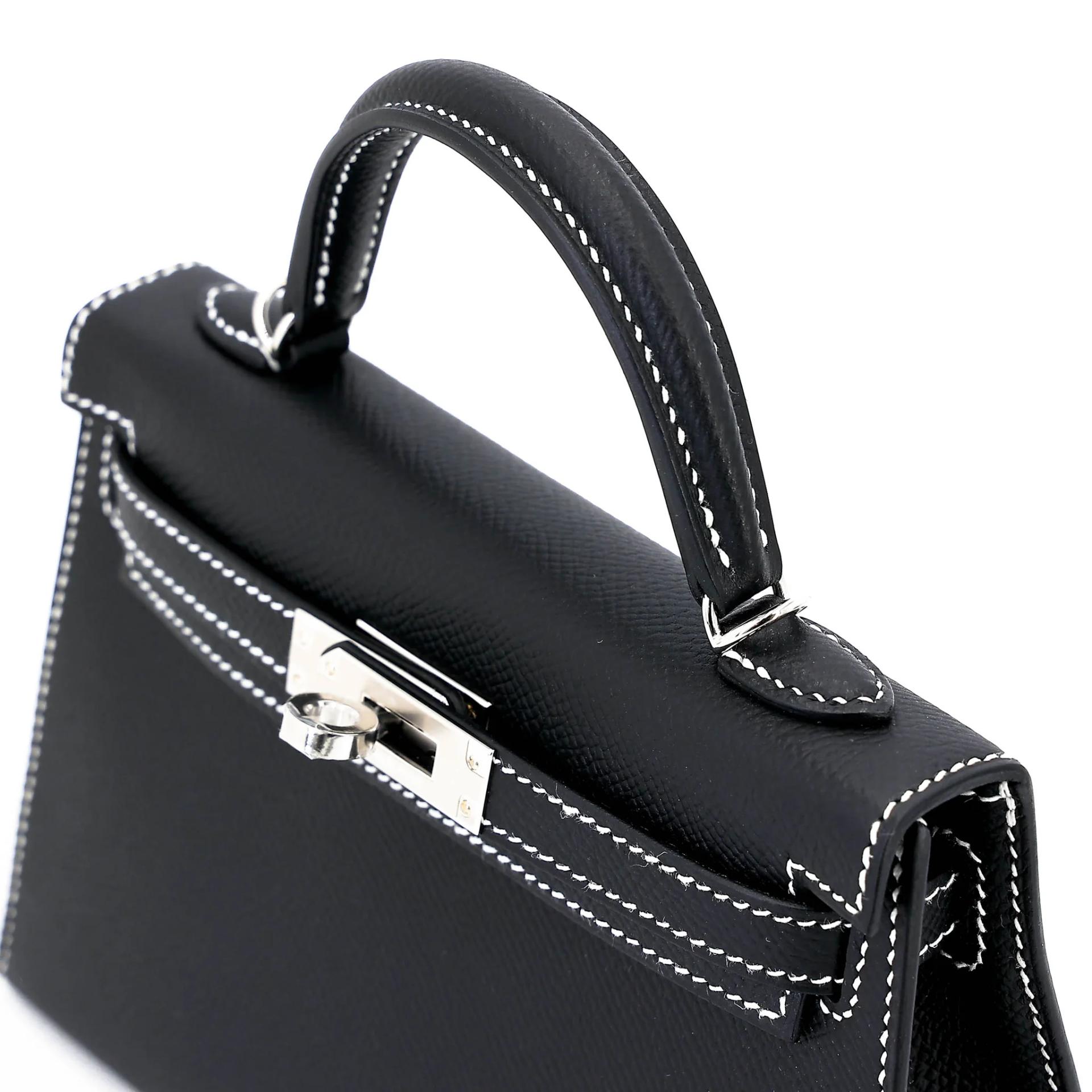 Brand New ( Rank N ) HERMÈS Mini Kelly II HSS Noir (89) Epsom Palladium hardware G (2026) - 3