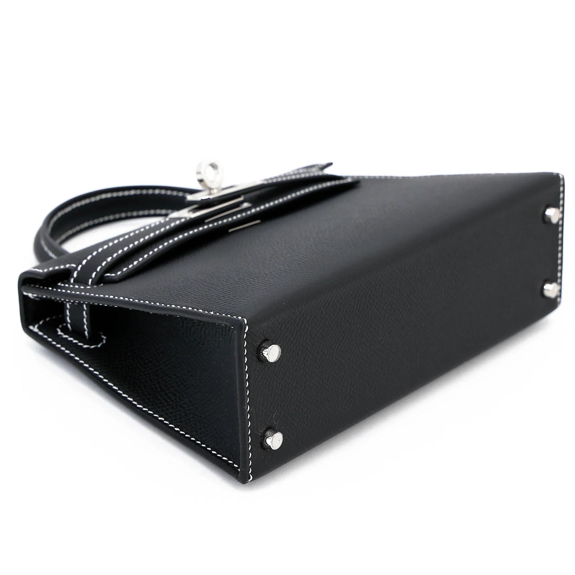 Brand New ( Rank N ) HERMÈS Mini Kelly II HSS Noir (89) Epsom Palladium hardware G (2026) - 5