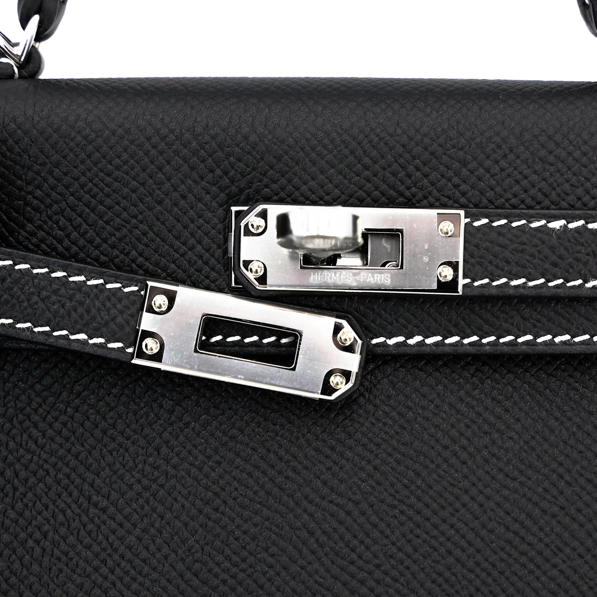 Brand New ( Rank N ) HERMÈS Mini Kelly II HSS Noir (89) Epsom Palladium hardware G (2026) - 8