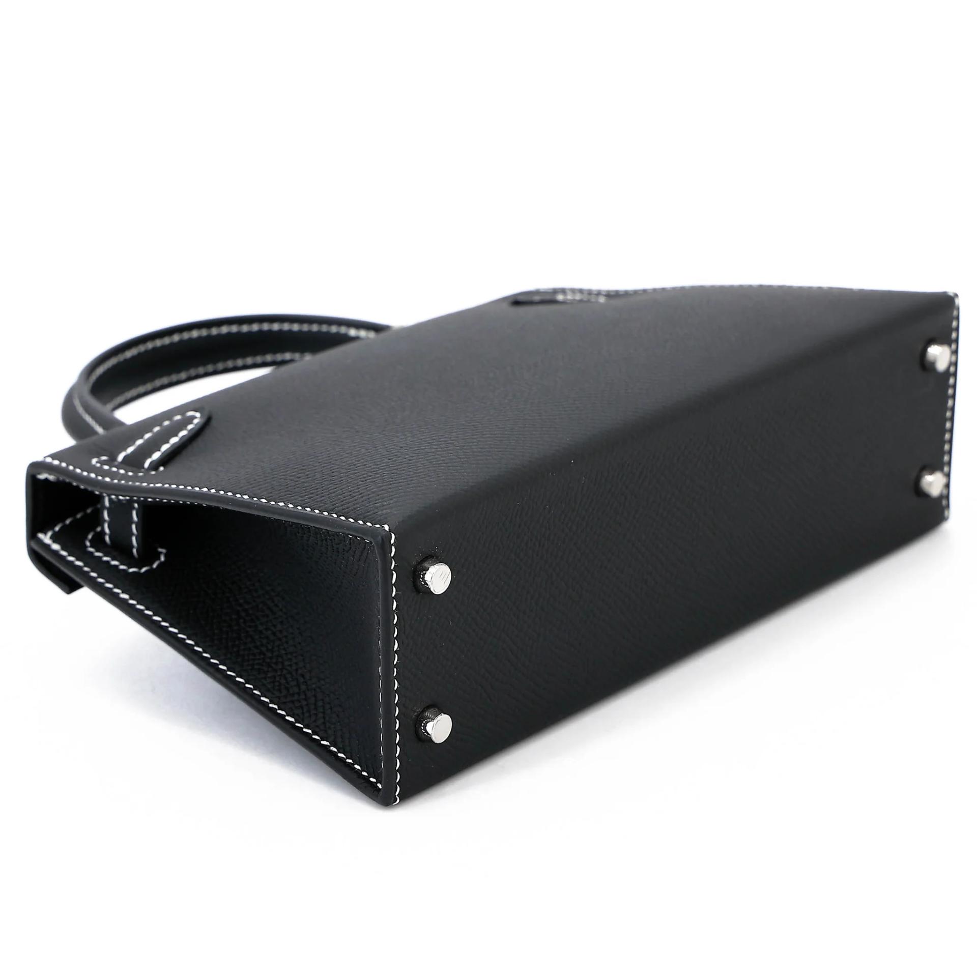 Brand New ( Rank N ) HERMÈS Mini Kelly II HSS Noir (89) Epsom Palladium hardware G (2026) - 7
