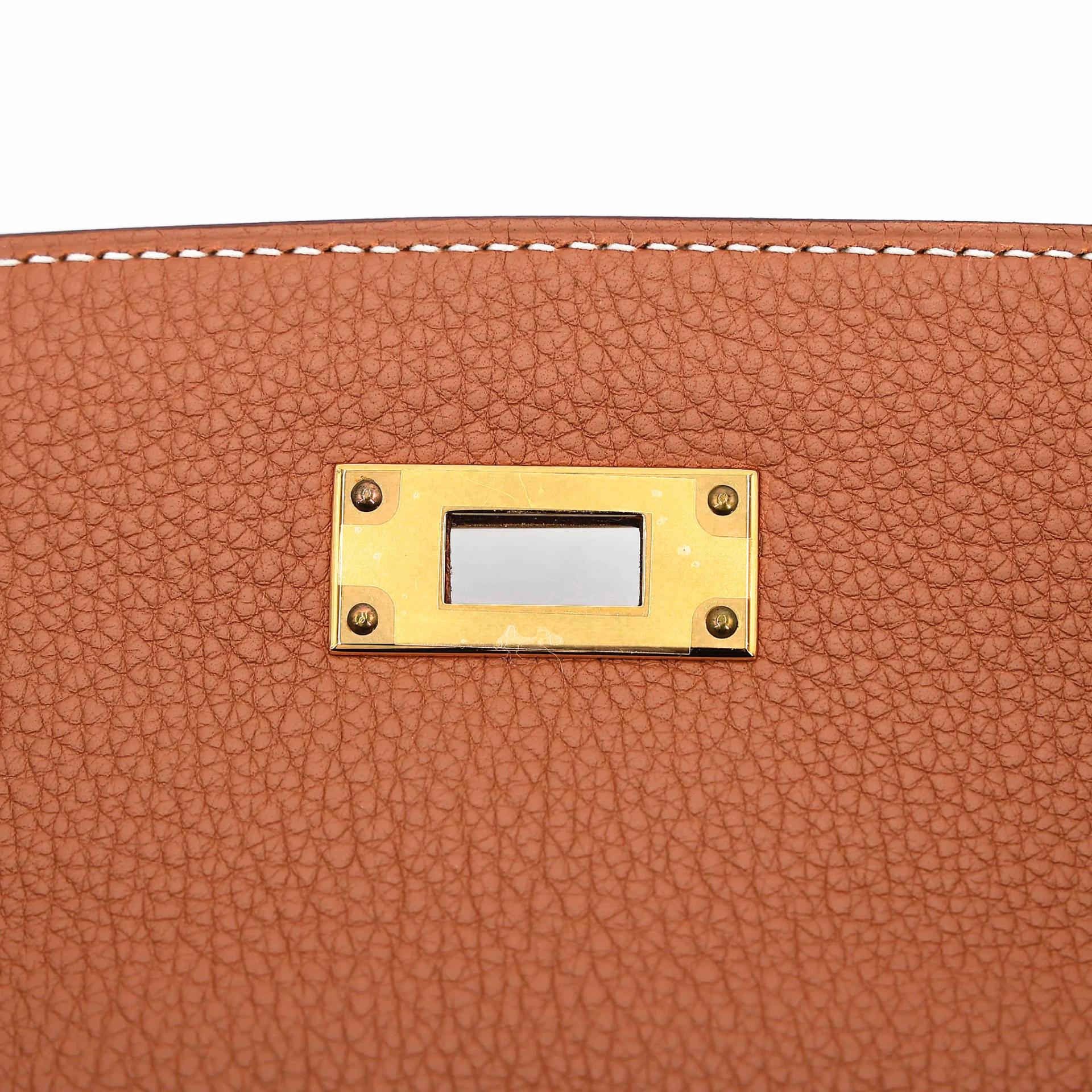 Unused ( Rank NS ) HERMÈS Kelly 28 Gold (37) Togo Gold hardware B (2023) - 12