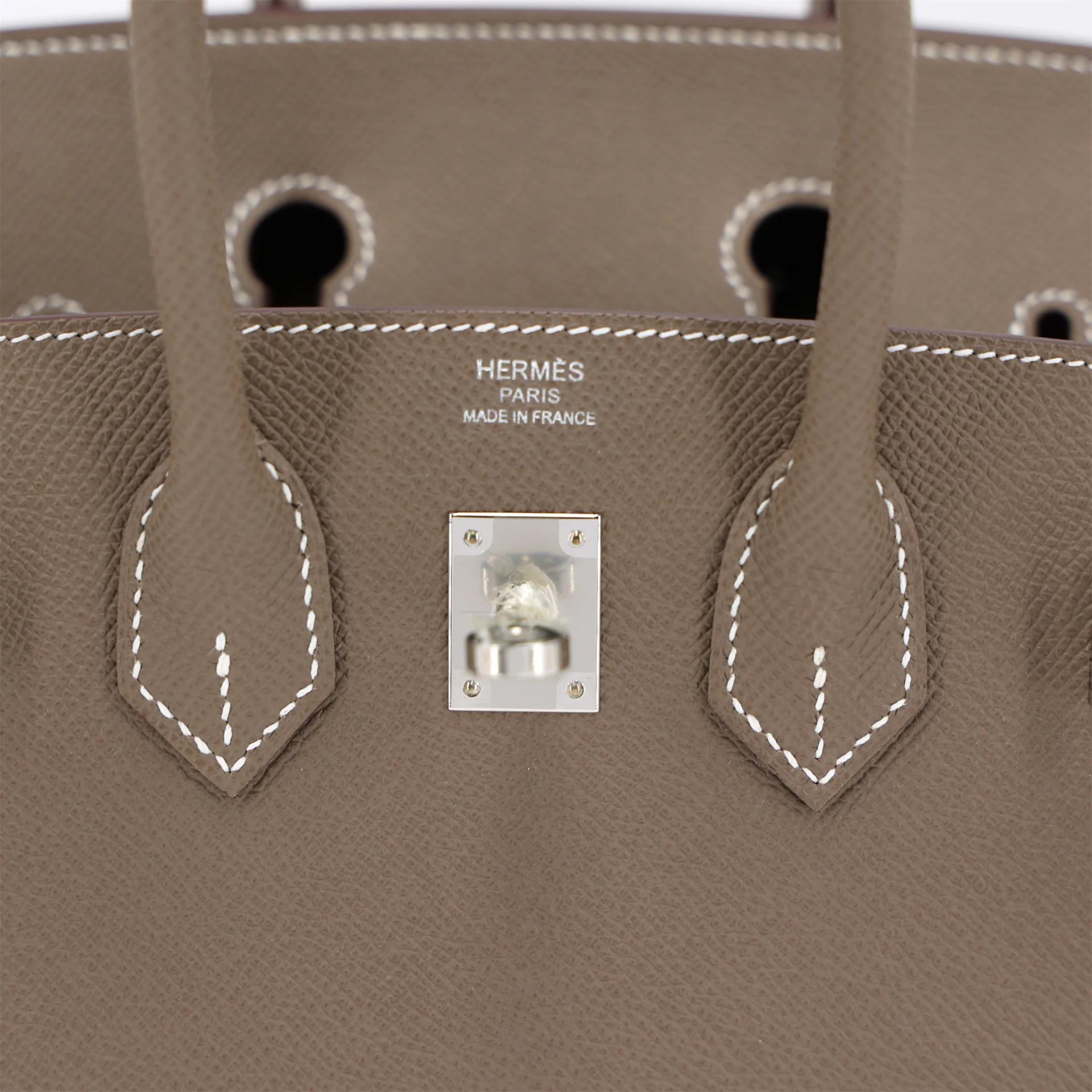 Unused ( Rank NS ) HERMÈS Birkin 25 sellier Etoupe (18) Epsom Palladium hardware W (2024) - 10