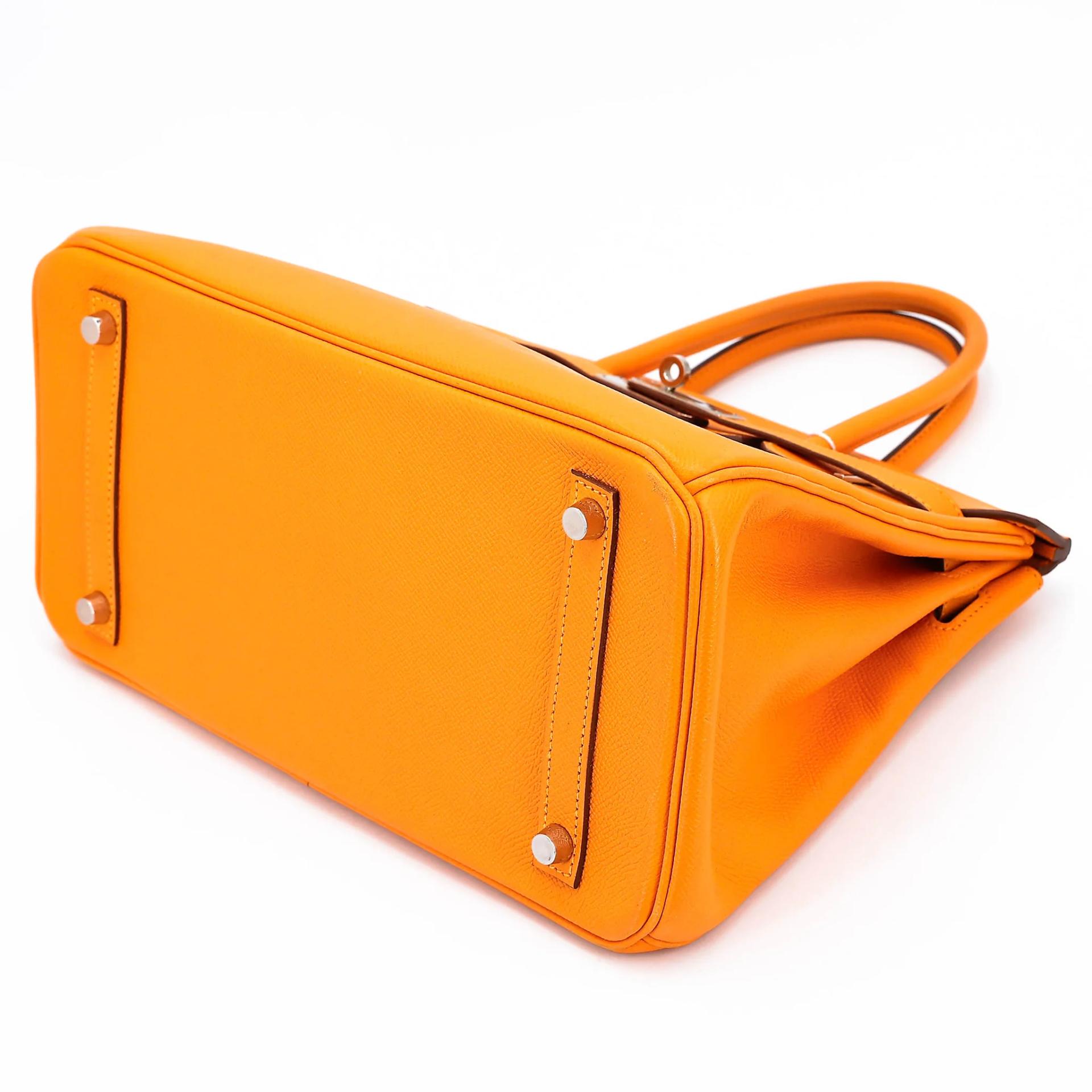 Very Good ( Rank A) HERMÈS Birkin 30 Jaune d’Or (9V) Epsom Palladium hardware Square P (2012) - 4