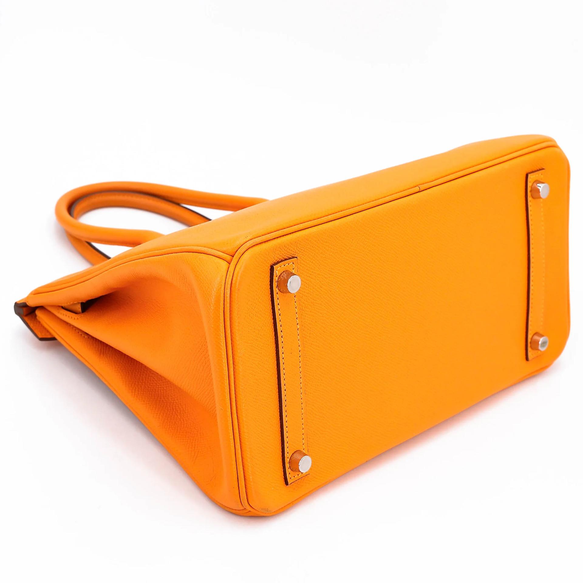 Very Good ( Rank A) HERMÈS Birkin 30 Jaune d’Or (9V) Epsom Palladium hardware Square P (2012) - 7