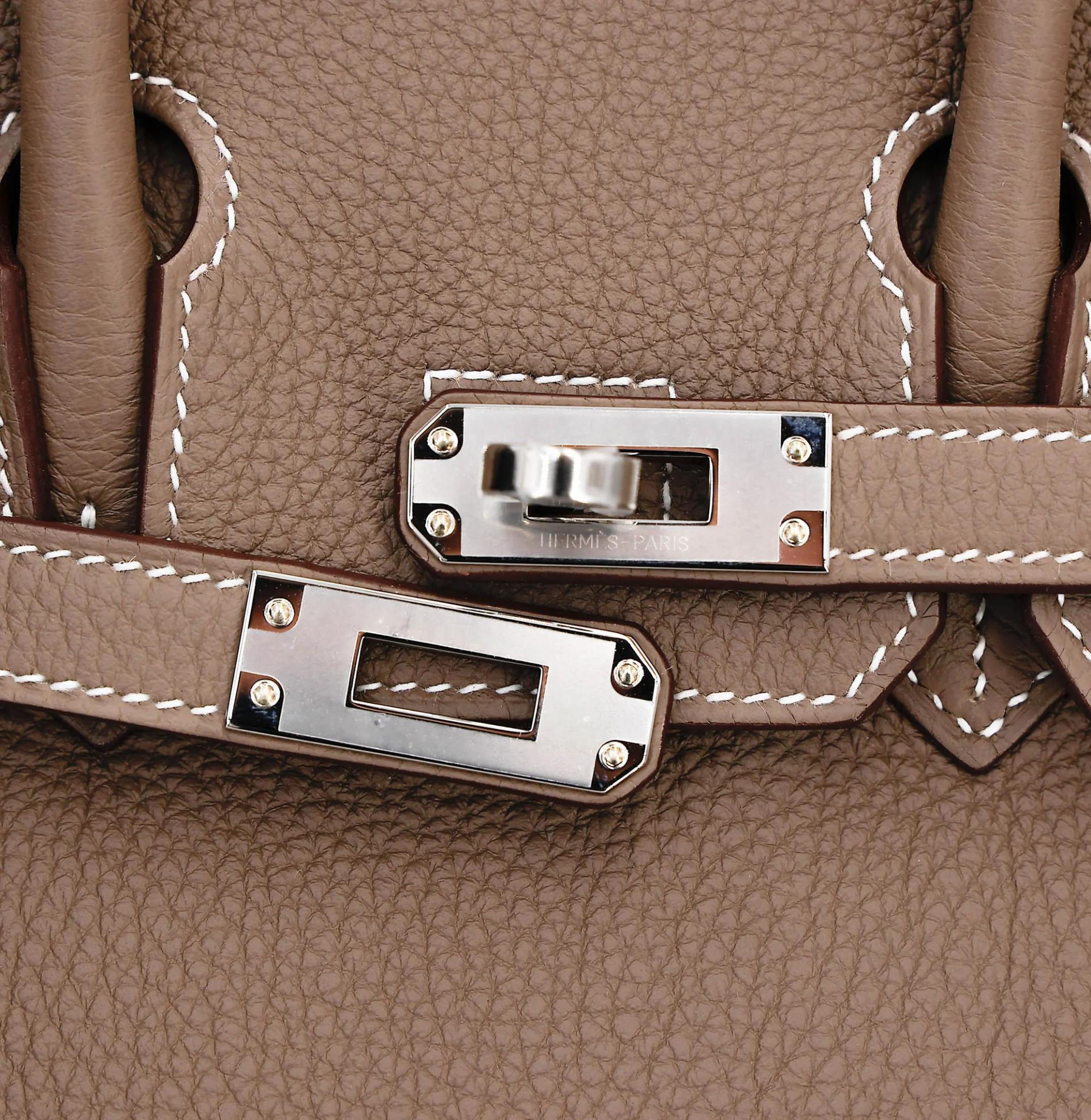 Brand New ( Rank N ) HERMÈS Birkin 25 Etoupe (18) Togo Palladium hardware G (2026) - 8