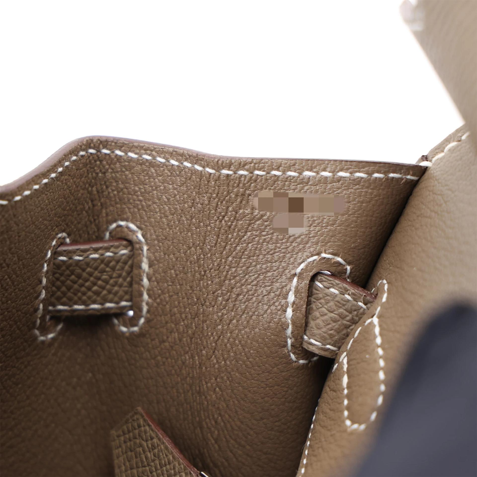 Unused ( Rank NS ) HERMÈS Birkin 25 sellier Etoupe (18) Epsom Palladium hardware W (2024) - 16