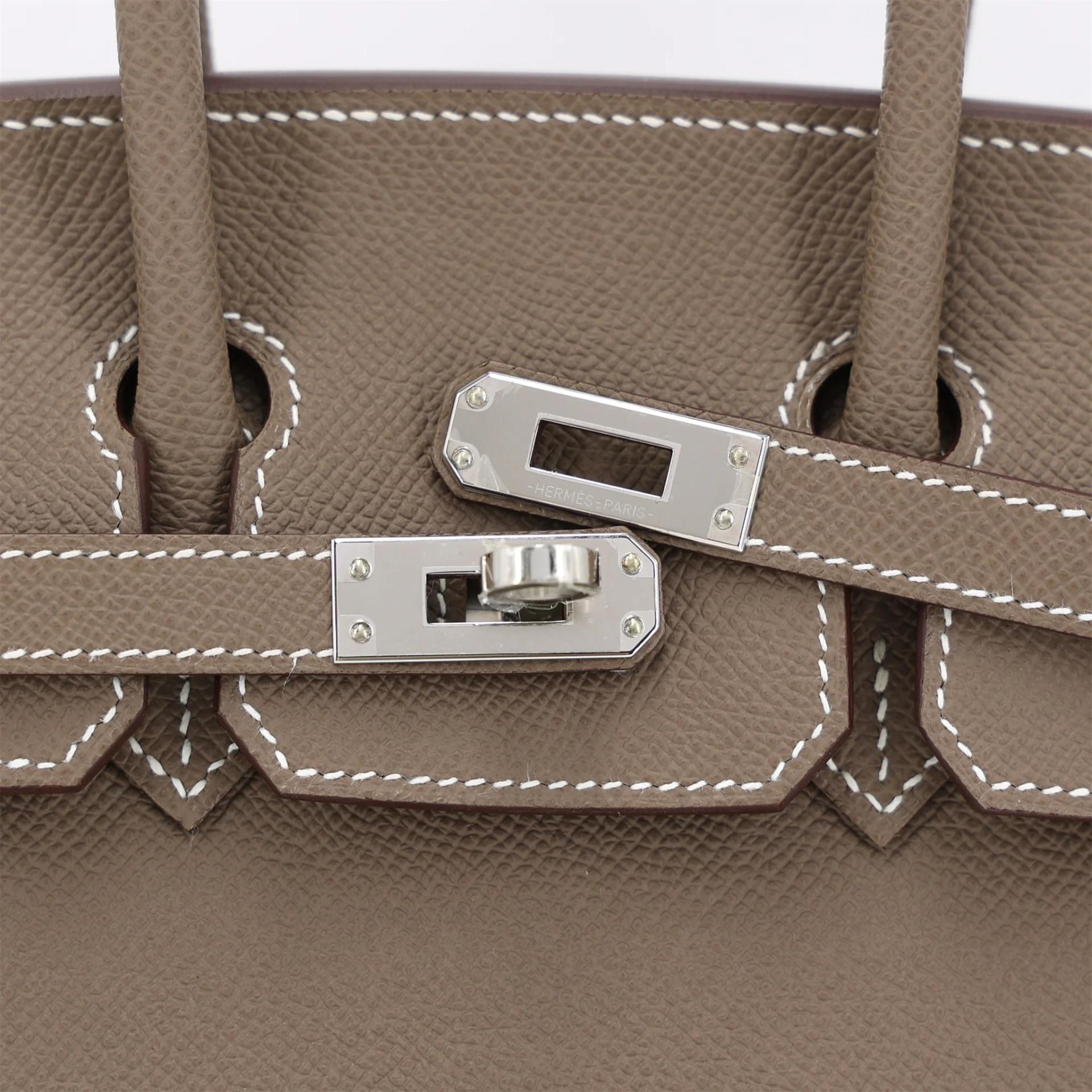 Unused ( Rank NS ) HERMÈS Birkin 25 sellier Etoupe (18) Epsom Palladium hardware W (2024) - 8