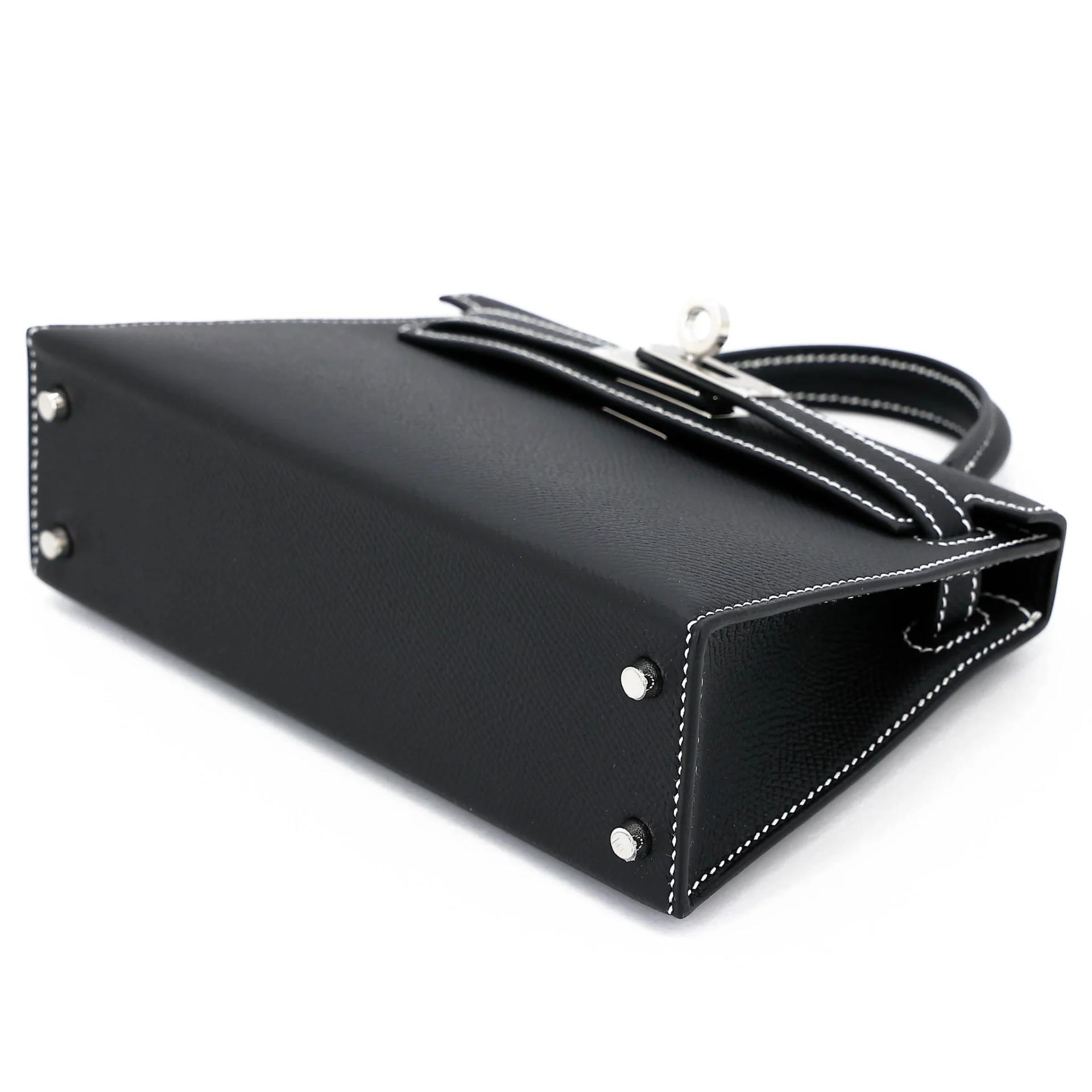 Brand New ( Rank N ) HERMÈS Mini Kelly II HSS Noir (89) Epsom Palladium hardware G (2026) - 4