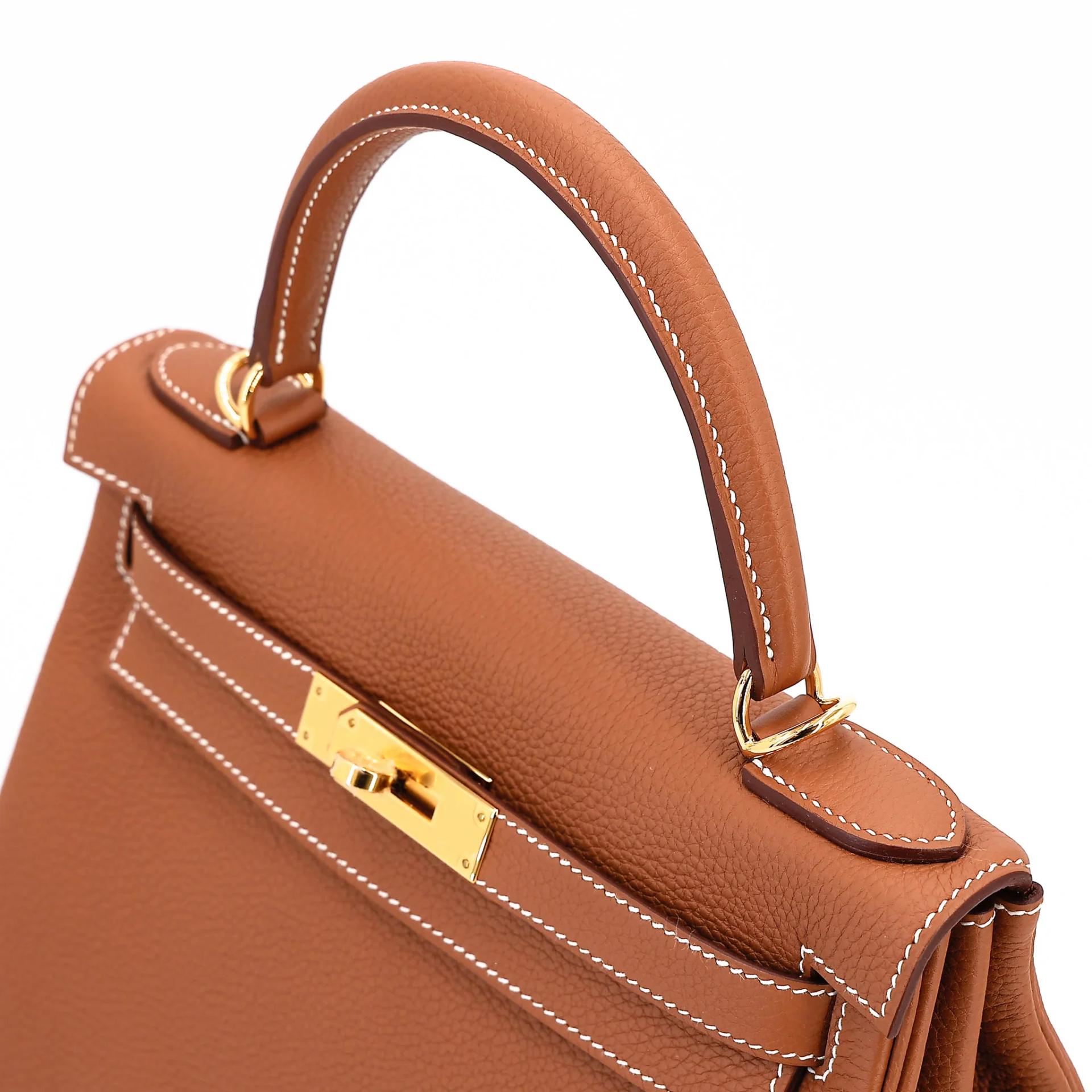 Unused ( Rank NS ) HERMÈS Kelly 28 Gold (37) Togo Gold hardware B (2023) - 3