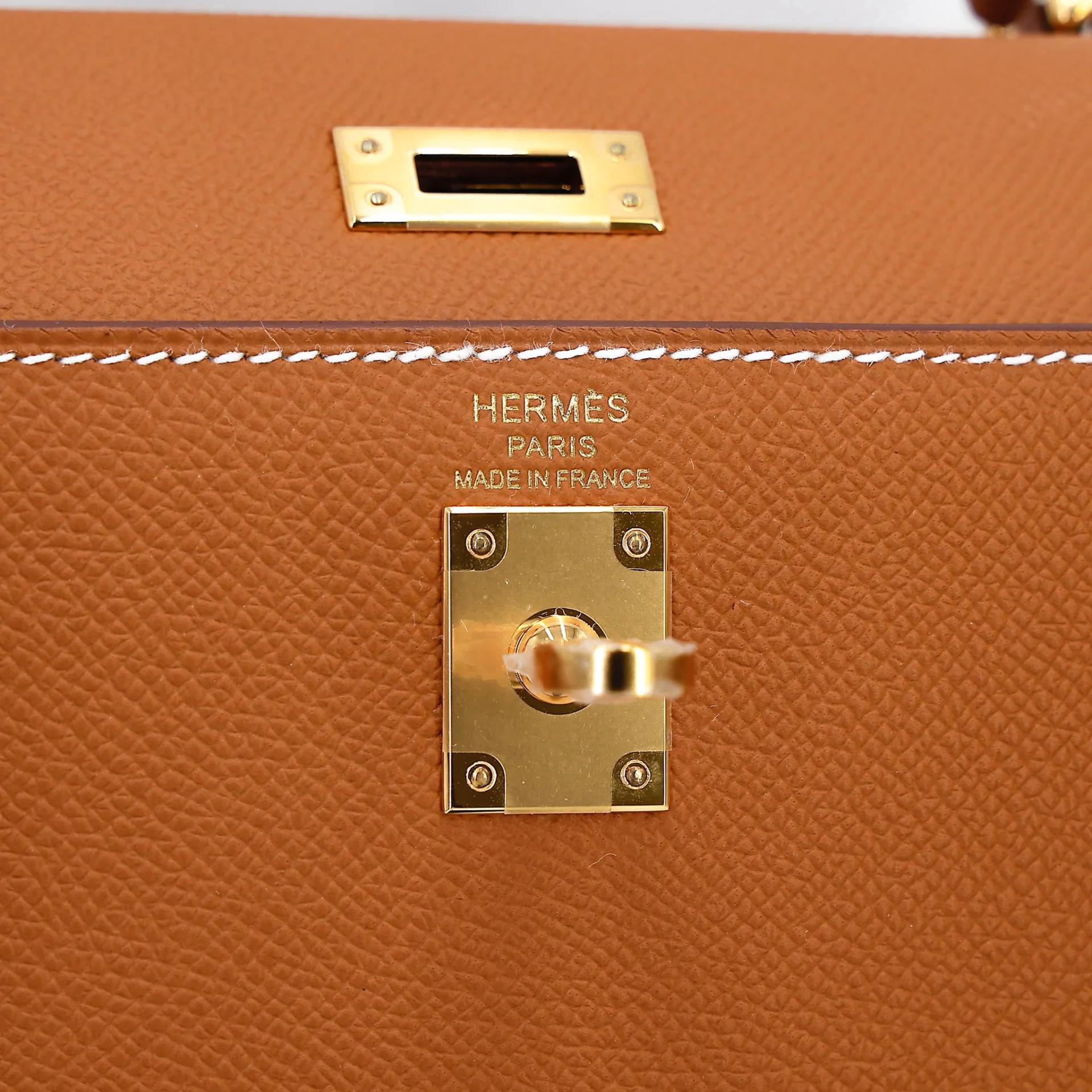 Brand New ( Rank N ) HERMÈS Kelly 25 Sellier Gold (37) Epsom Gold hardware G (2026) - 12