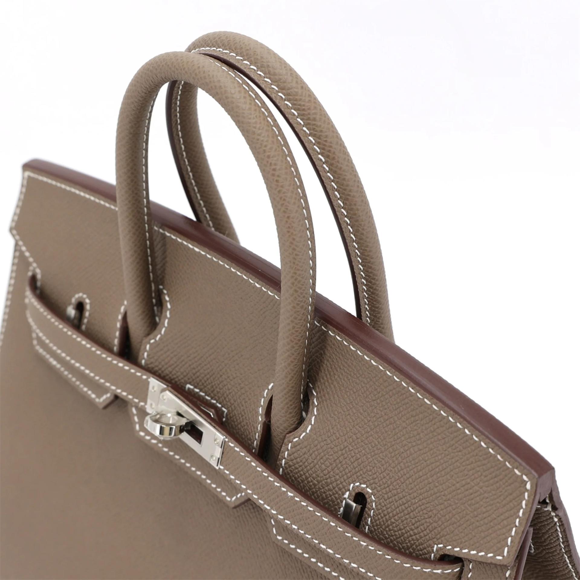 Unused ( Rank NS ) HERMÈS Birkin 25 sellier Etoupe (18) Epsom Palladium hardware W (2024) - 3