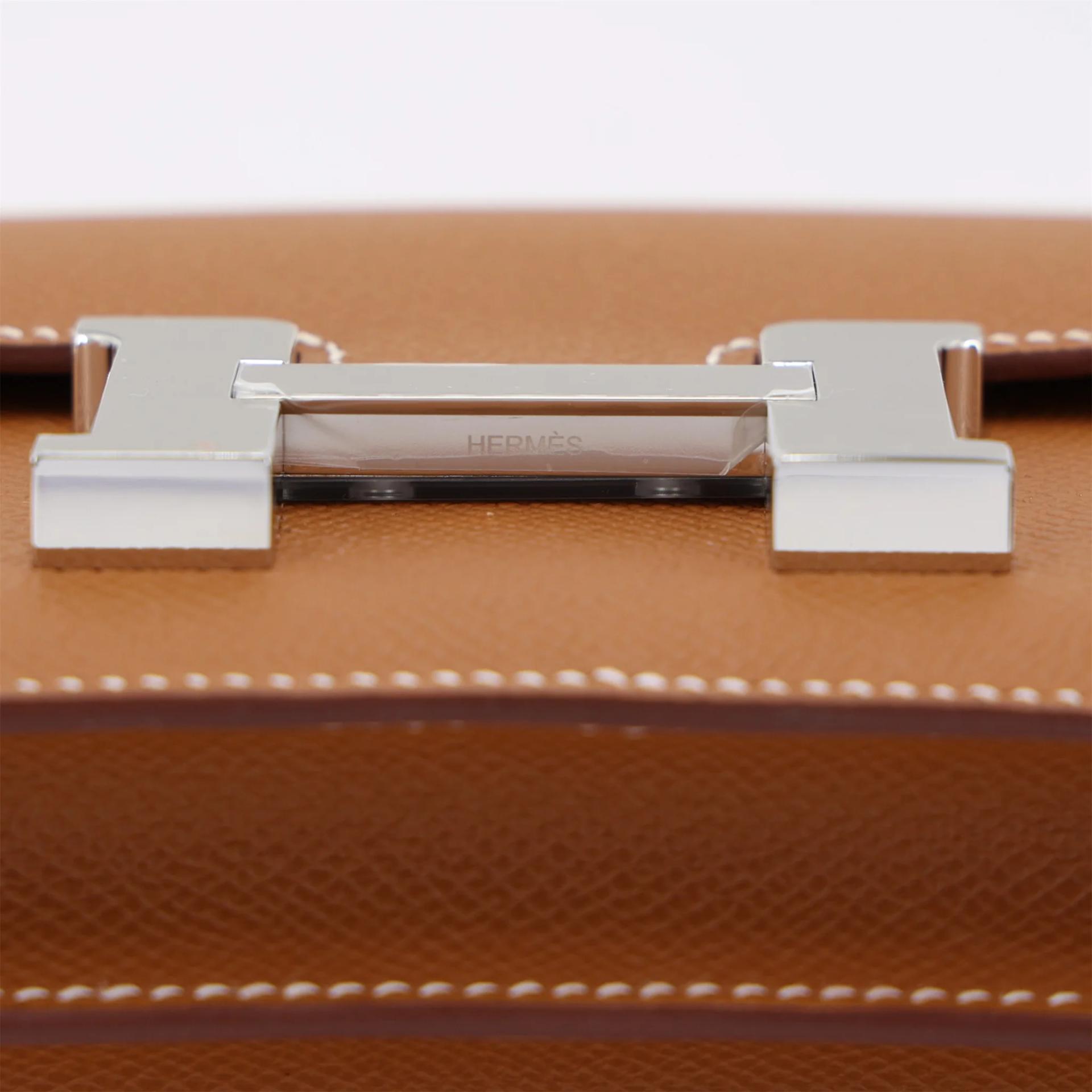 Brand New ( Rank N ) HERMÈS Constance Mini Gold (37) Epsom Palladium hardware G (2026) - 9