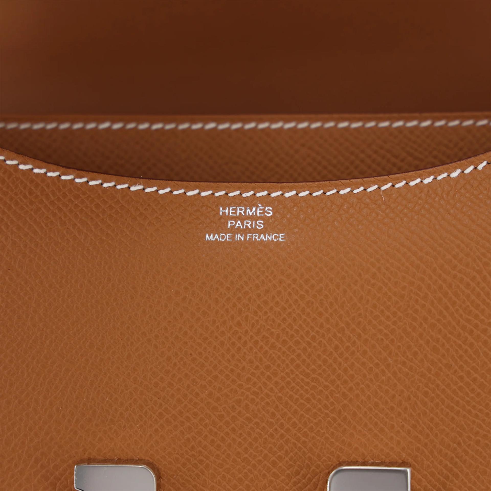 Brand New ( Rank N ) HERMÈS Constance Mini Gold (37) Epsom Palladium hardware G (2026) - 11