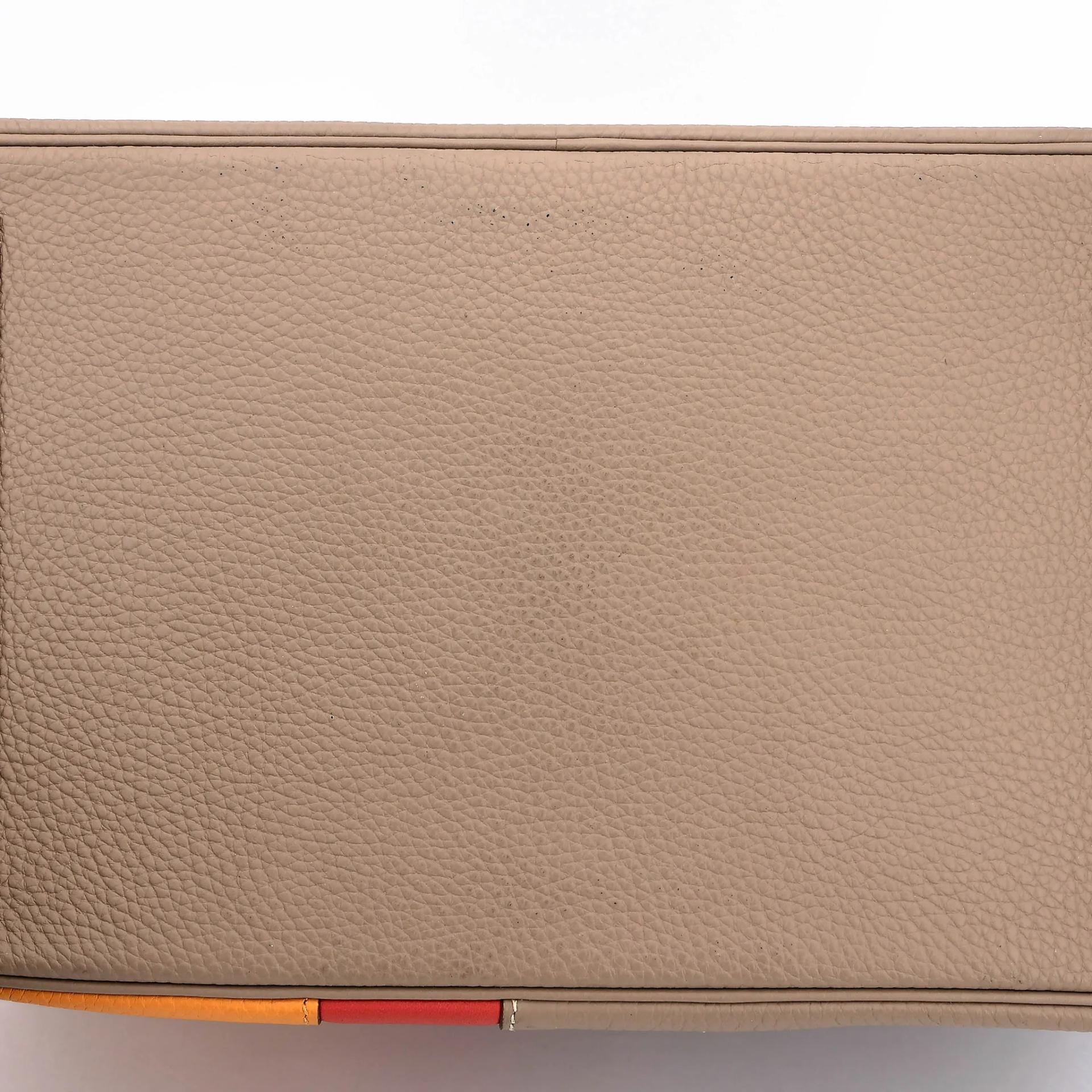 Very Good ( Rank A) HERMÈS Limited Edition Birkin 35 Casaque Gris Tourterelle (81) Sanguine (9M) Moutarde (9U) Clemence Swift Brushed Palladium Square Q (2013) - 9