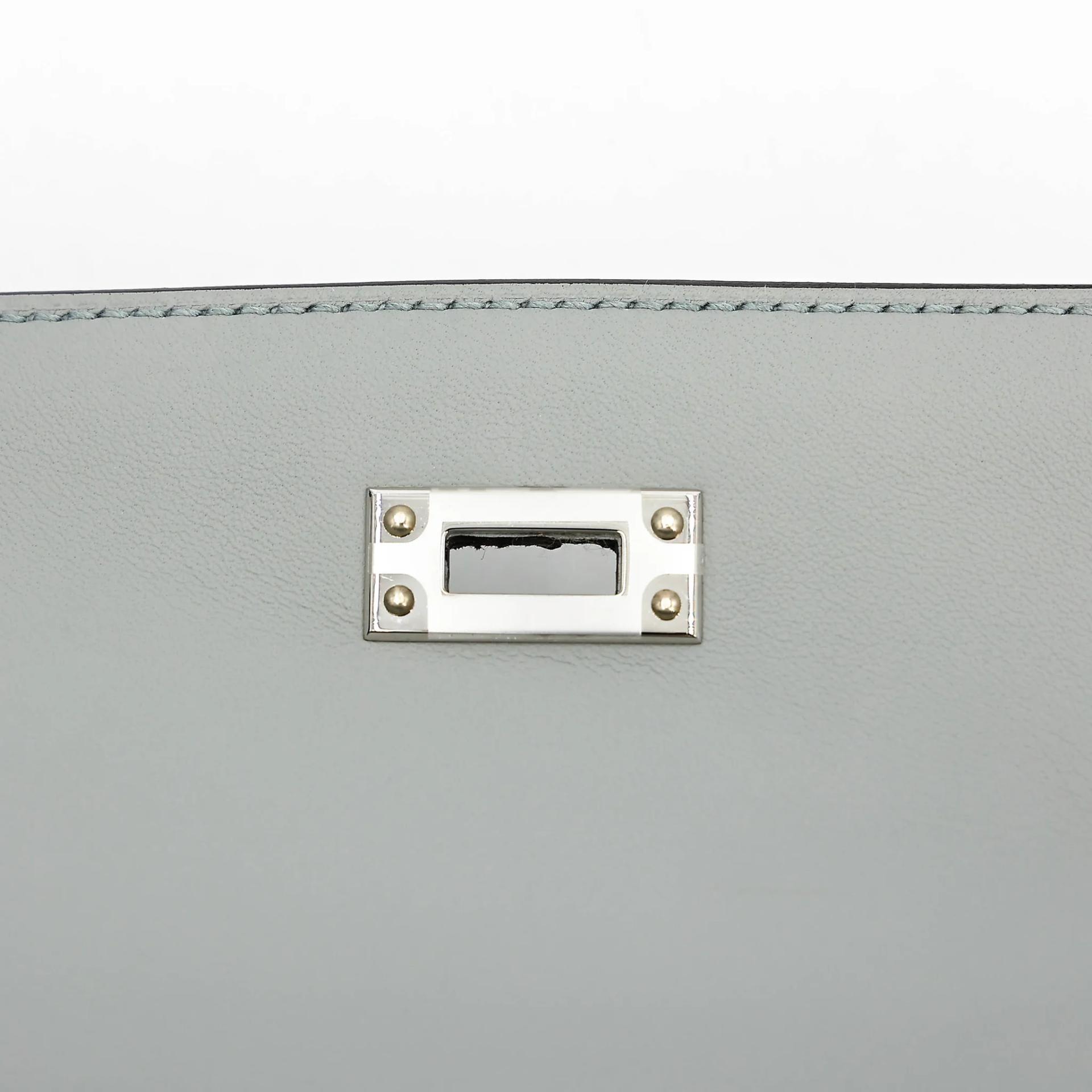 ランク N 新品 HERMÈS エルメス ケリー25 セリエ ブルーグラシエ (8U) トワルアッシュ スイフト シルバー金具 K刻印 (2025) - 11