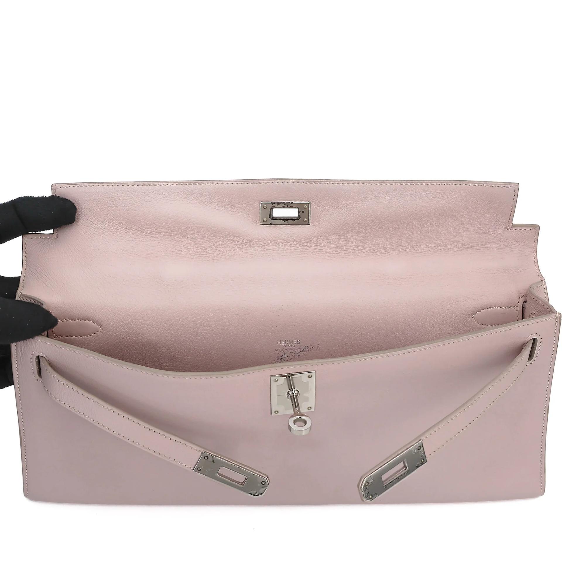 ランク A HERMÈS エルメス ケリー・ロング ローズドラジェ (5U) スイフト シルバー金具 □K刻印 (2007) - 24