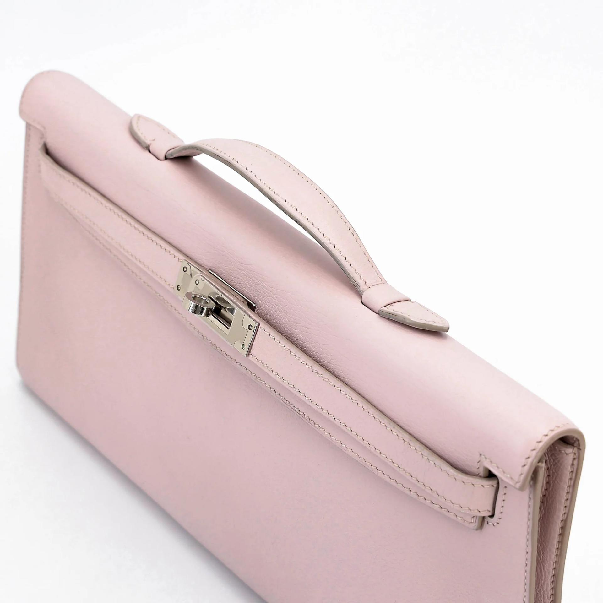 ランク A HERMÈS エルメス ケリー・ロング ローズドラジェ (5U) スイフト シルバー金具 □K刻印 (2007) - 3