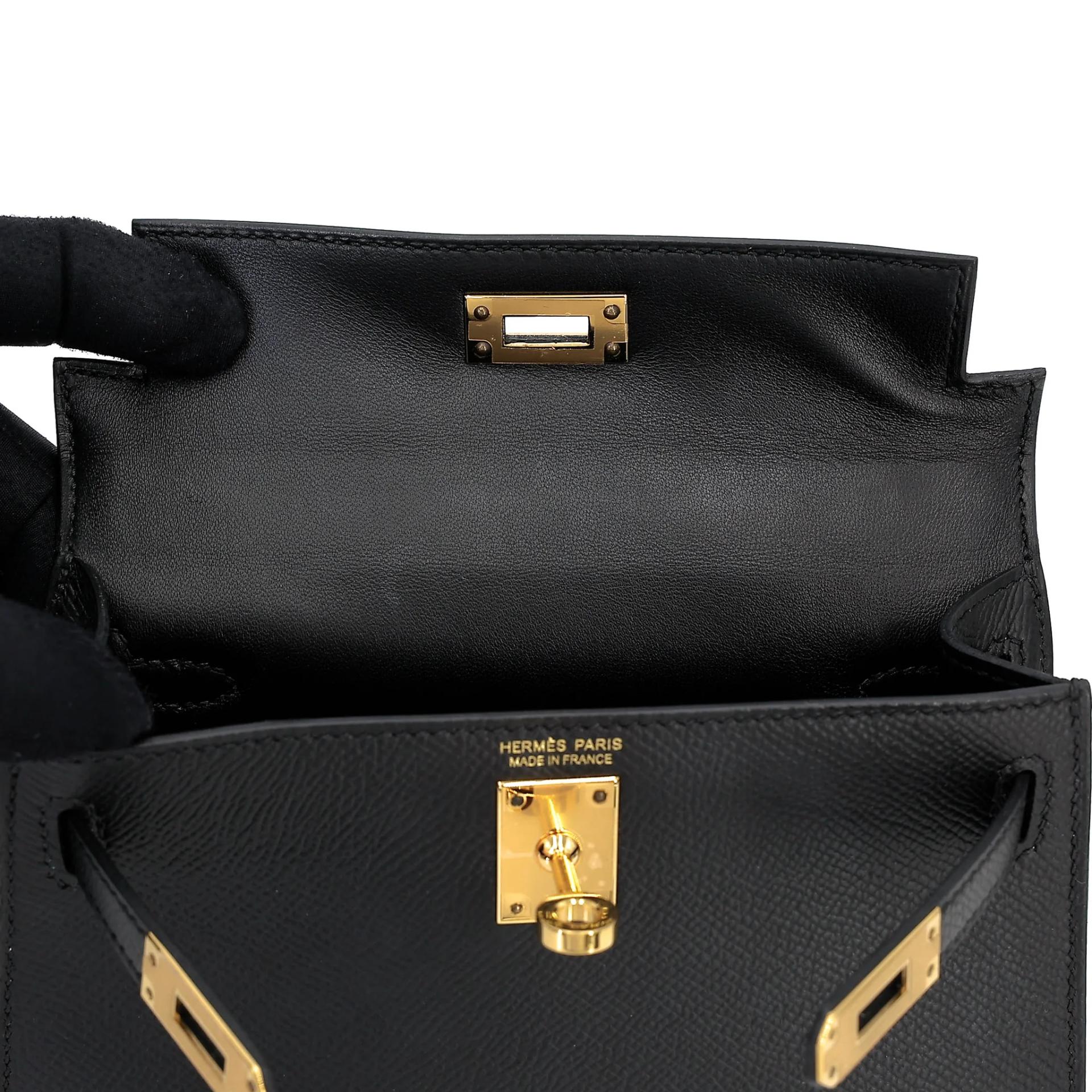 ランク SA HERMÈS エルメス ミニケリー2 ブラック (89) エプソン ゴールド金具 Z刻印 (2021) - 13