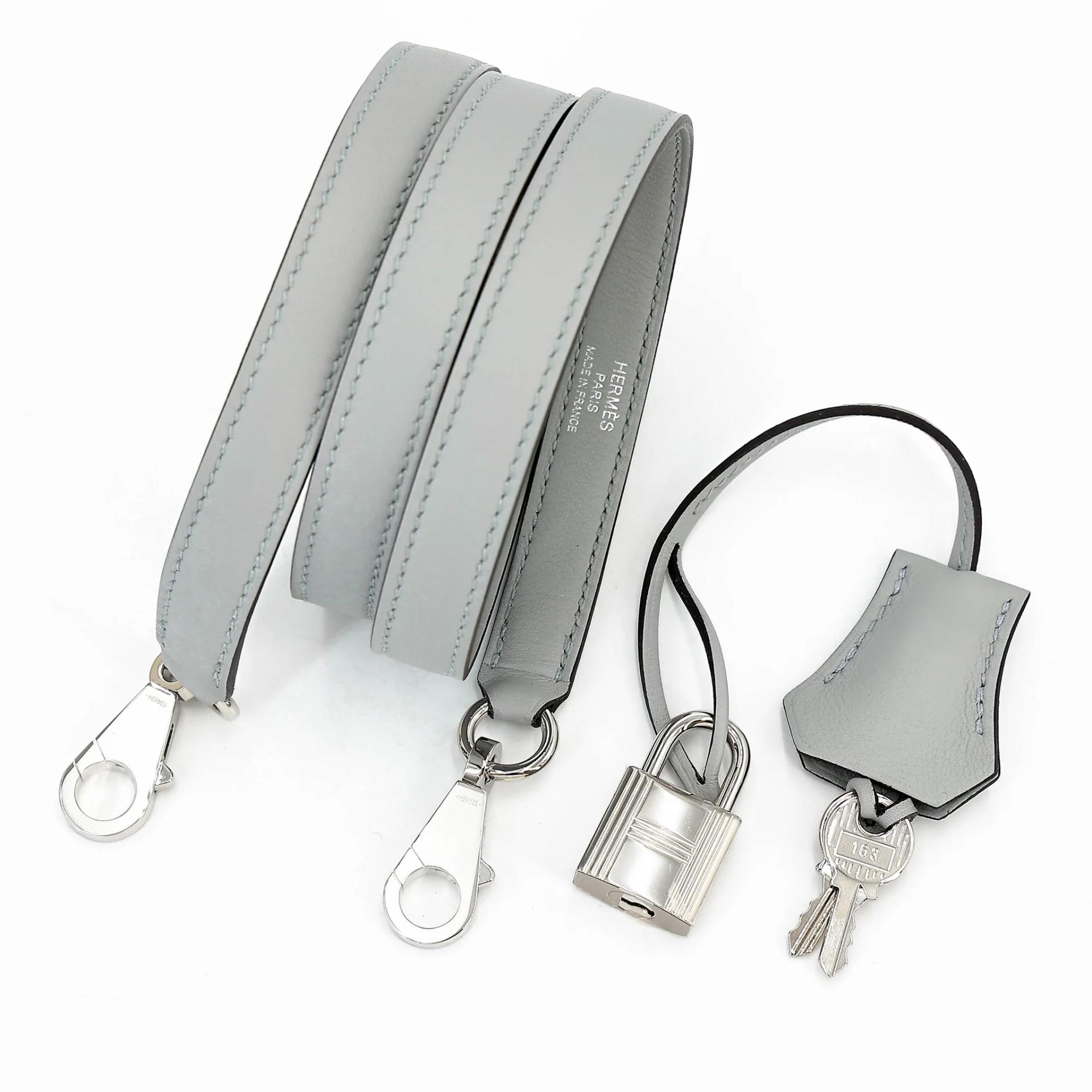 ランク N 新品 HERMÈS エルメス ケリー25 セリエ ブルーグラシエ (8U) トワルアッシュ スイフト シルバー金具 K刻印 (2025) - 21