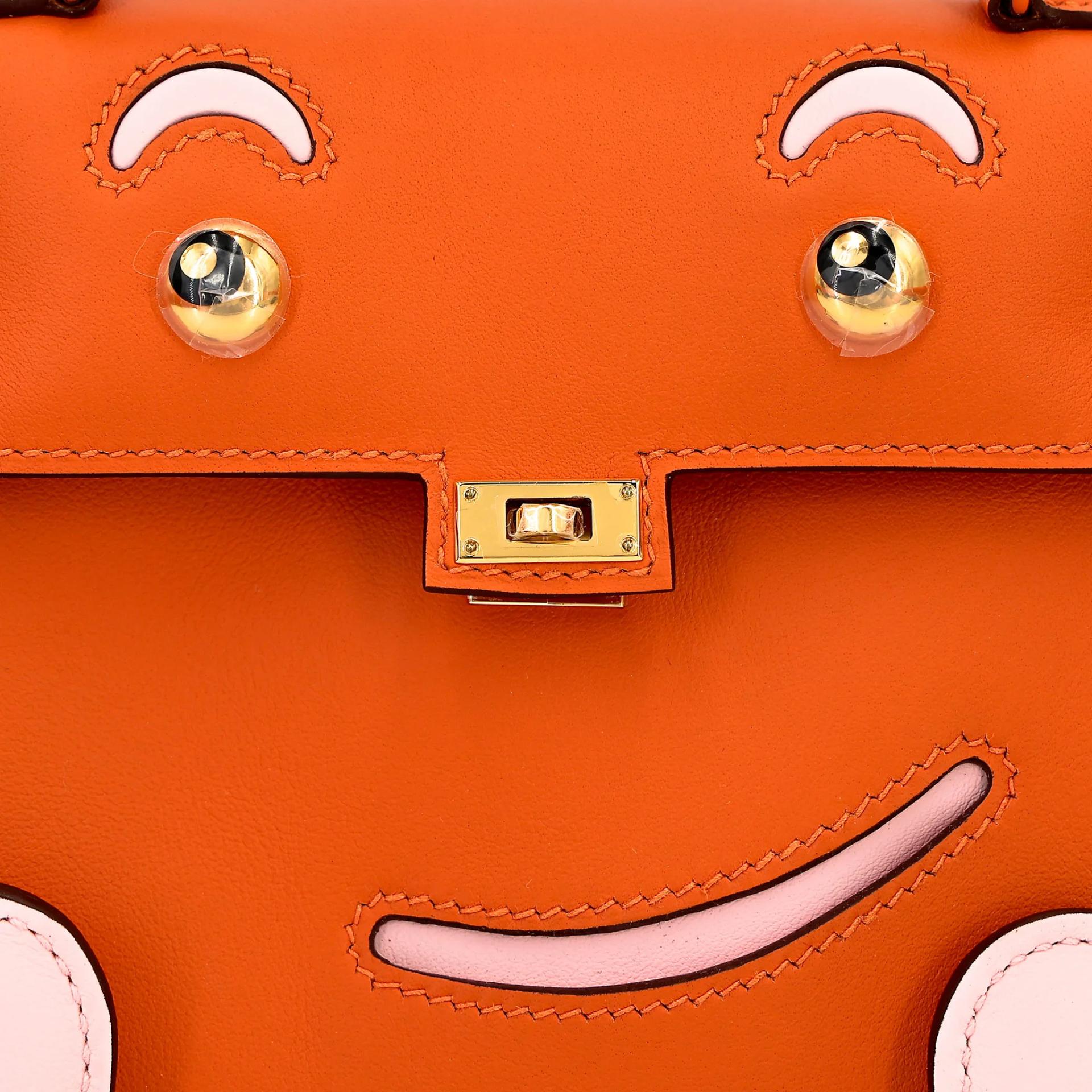 ランク NS 未使用品 HERMÈS エルメス 限定品 ケリードール オレンジ (93) ローズサクラ (3Q) スイフト ゴールド金具 W刻印 (2024) - 8