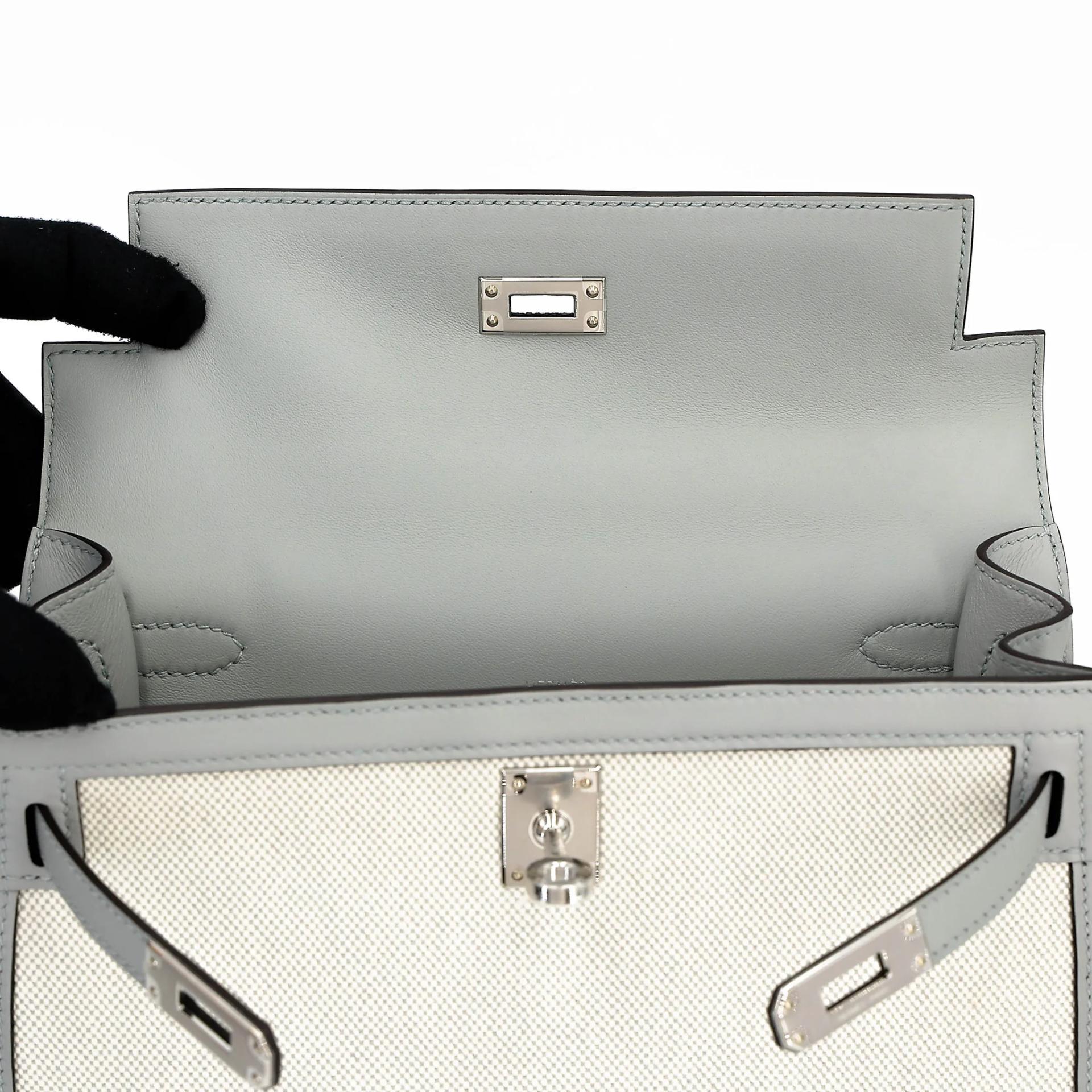 ランク N 新品 HERMÈS エルメス ケリー25 セリエ ブルーグラシエ (8U) トワルアッシュ スイフト シルバー金具 K刻印 (2025) - 12