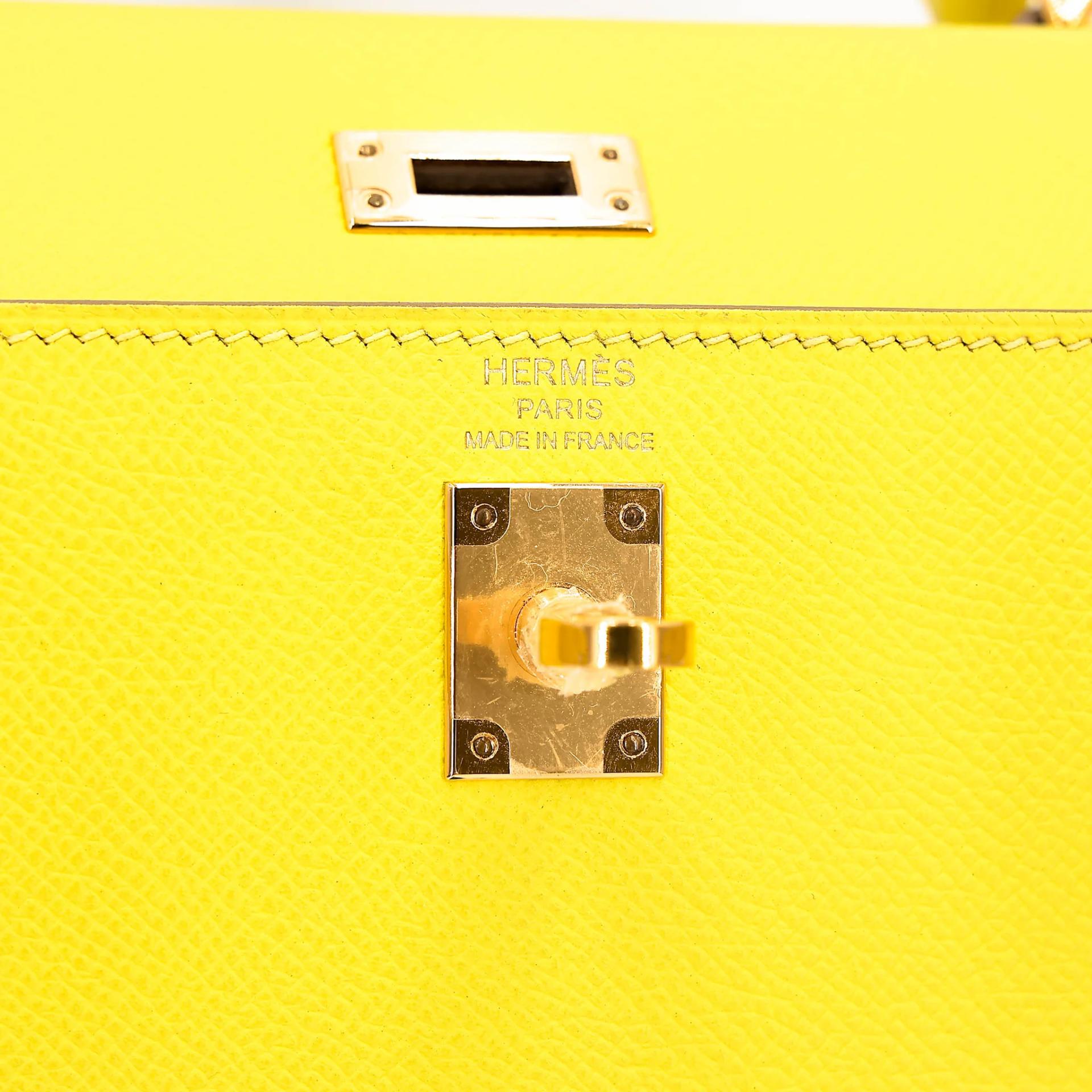 ランク SA HERMÈS エルメス ケリー25 セリエ ライム (9R) エプソン ゴールド金具 C刻印 (2018) - 14