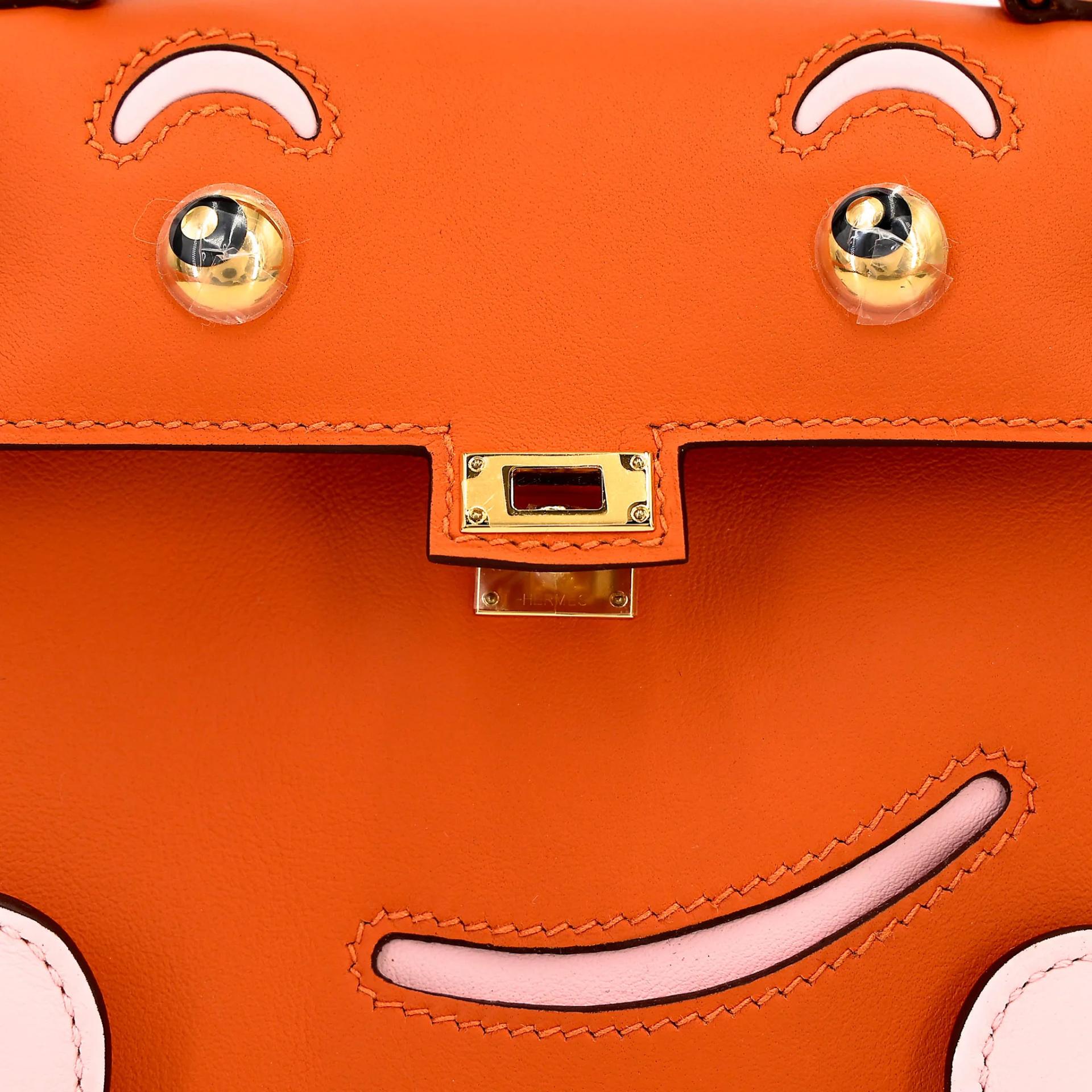 ランク NS 未使用品 HERMÈS エルメス 限定品 ケリードール オレンジ (93) ローズサクラ (3Q) スイフト ゴールド金具 W刻印 (2024) - 9