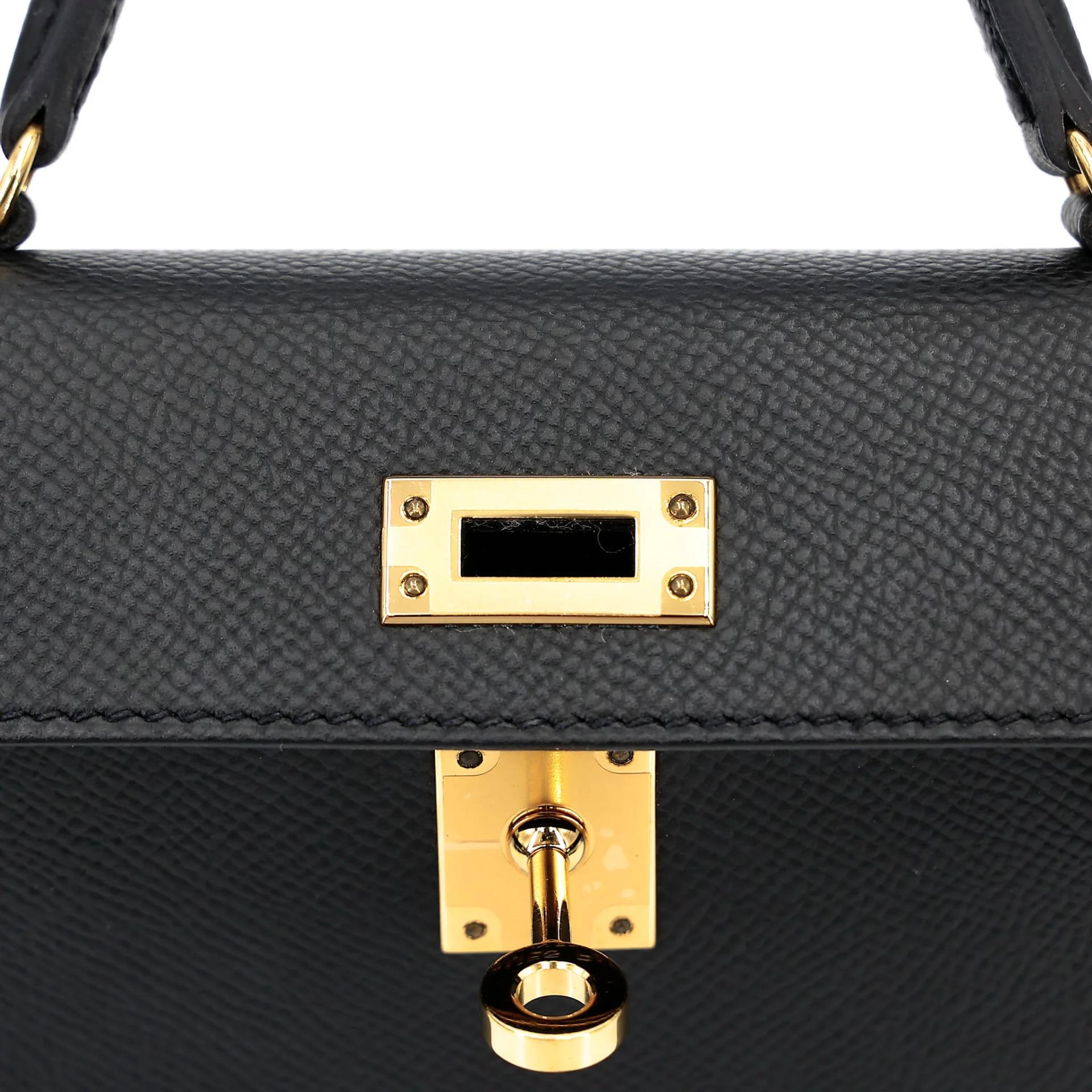 ランク SA HERMÈS エルメス ミニケリー2 ブラック (89) エプソン ゴールド金具 Z刻印 (2021) - 11