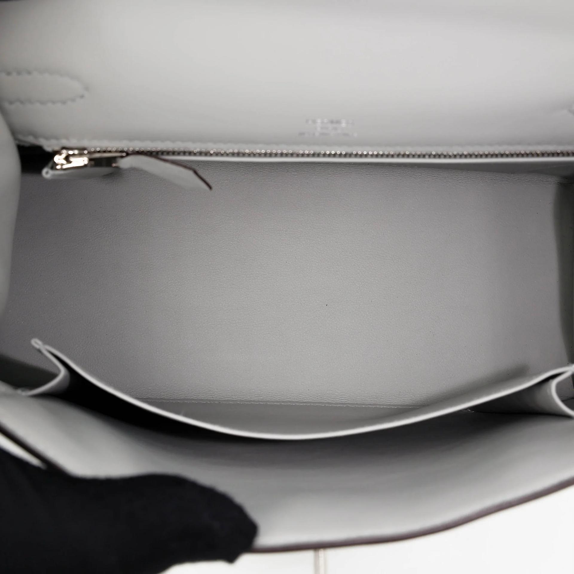ランク N 新品 HERMÈS エルメス ケリー25 セリエ ブルーグラシエ (8U) トワルアッシュ スイフト シルバー金具 K刻印 (2025) - 20