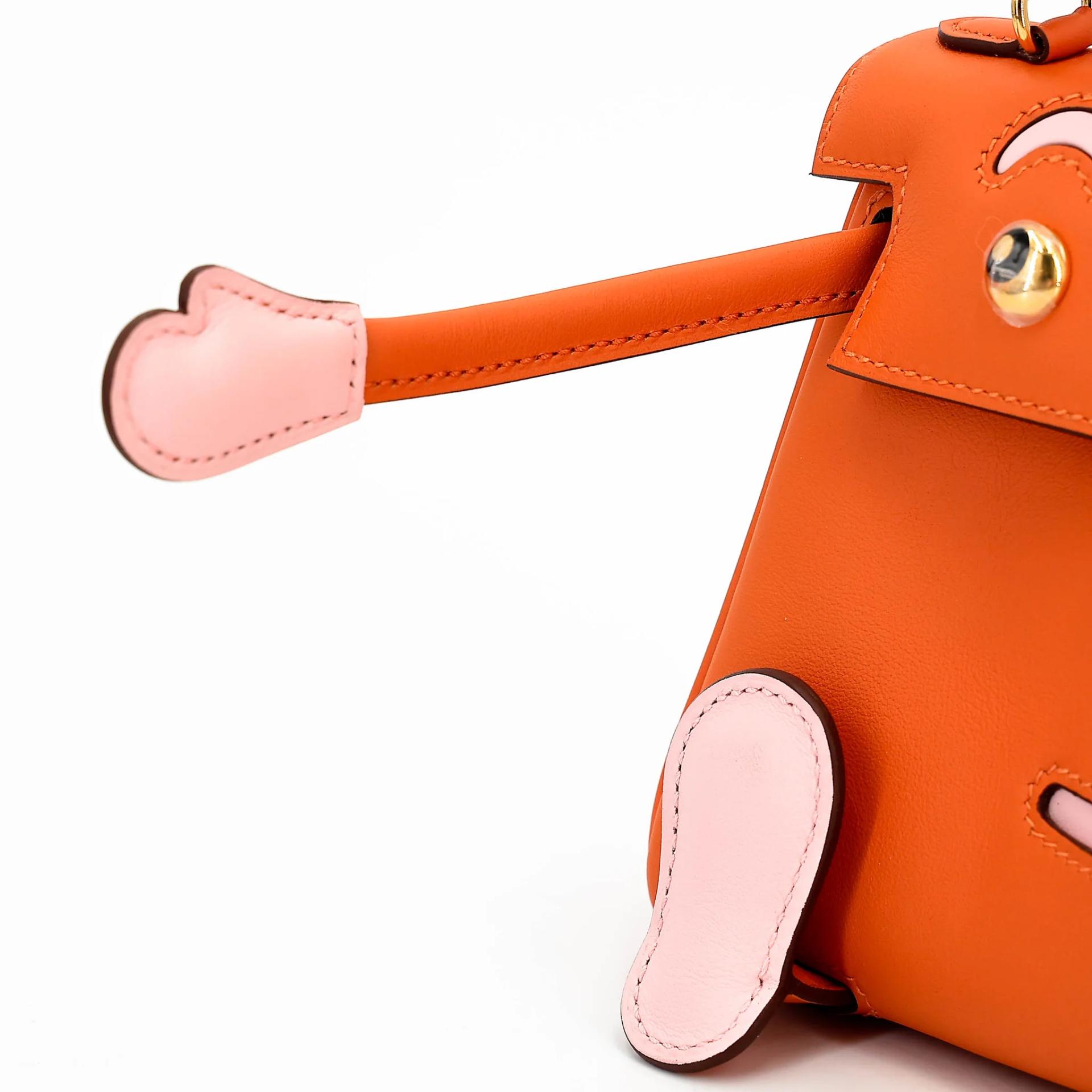 ランク NS 未使用品 HERMÈS エルメス 限定品 ケリードール オレンジ (93) ローズサクラ (3Q) スイフト ゴールド金具 W刻印 (2024) - 13