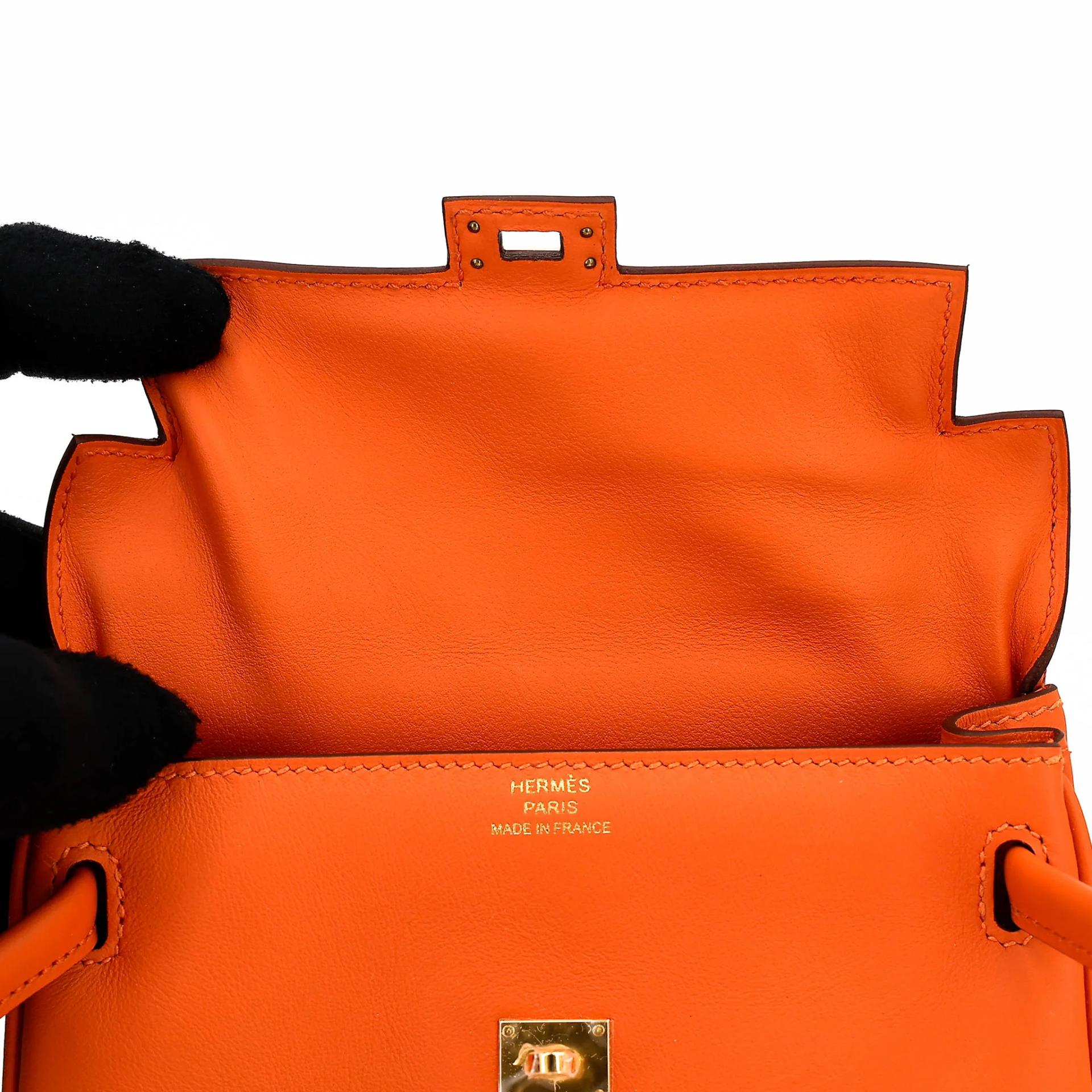 ランク NS 未使用品 HERMÈS エルメス 限定品 ケリードール オレンジ (93) ローズサクラ (3Q) スイフト ゴールド金具 W刻印 (2024) - 10