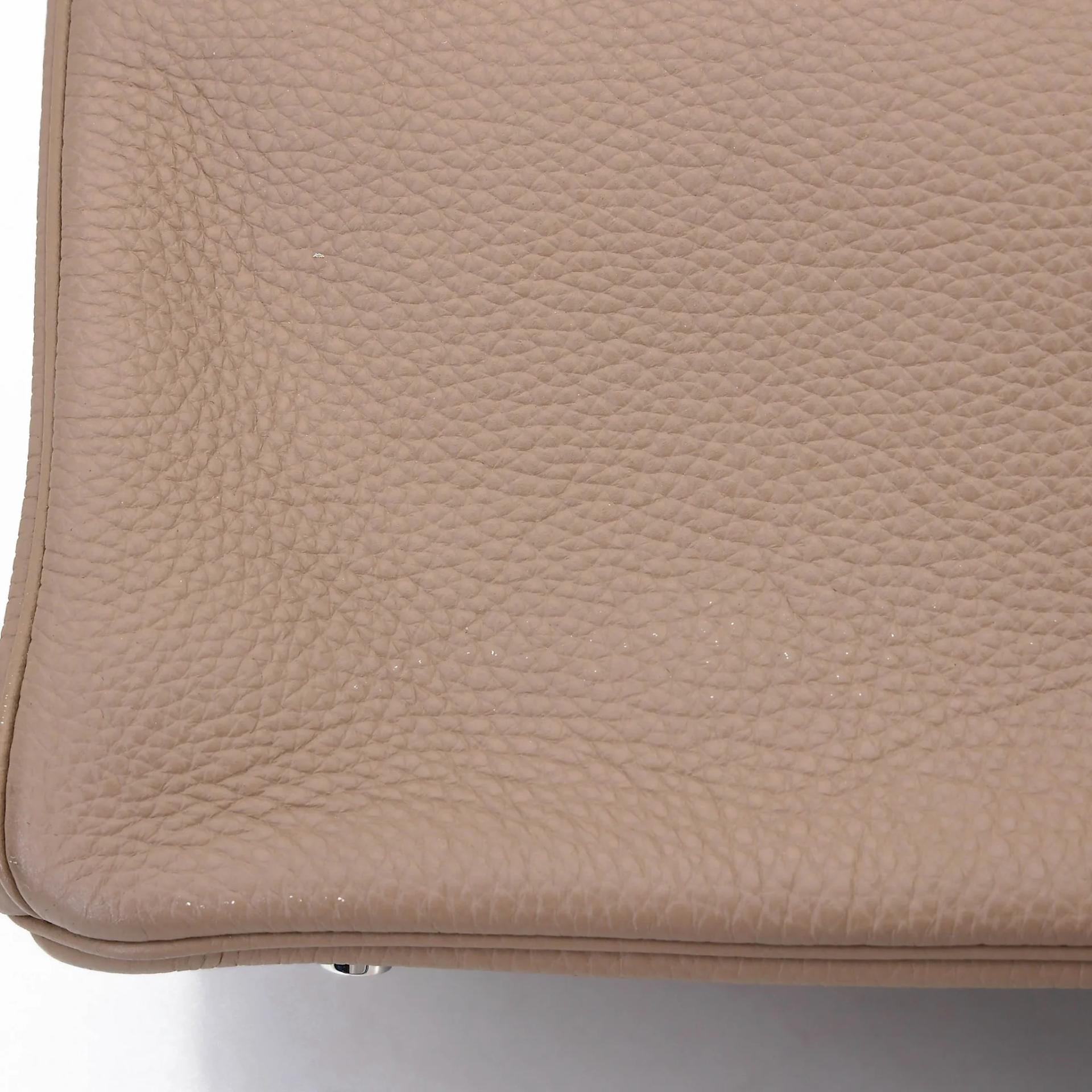 Very Good ( Rank A) HERMÈS Limited Edition Birkin 35 Casaque Gris Tourterelle (81) Sanguine (9M) Moutarde (9U) Clemence Swift Brushed Palladium Square Q (2013) - 12