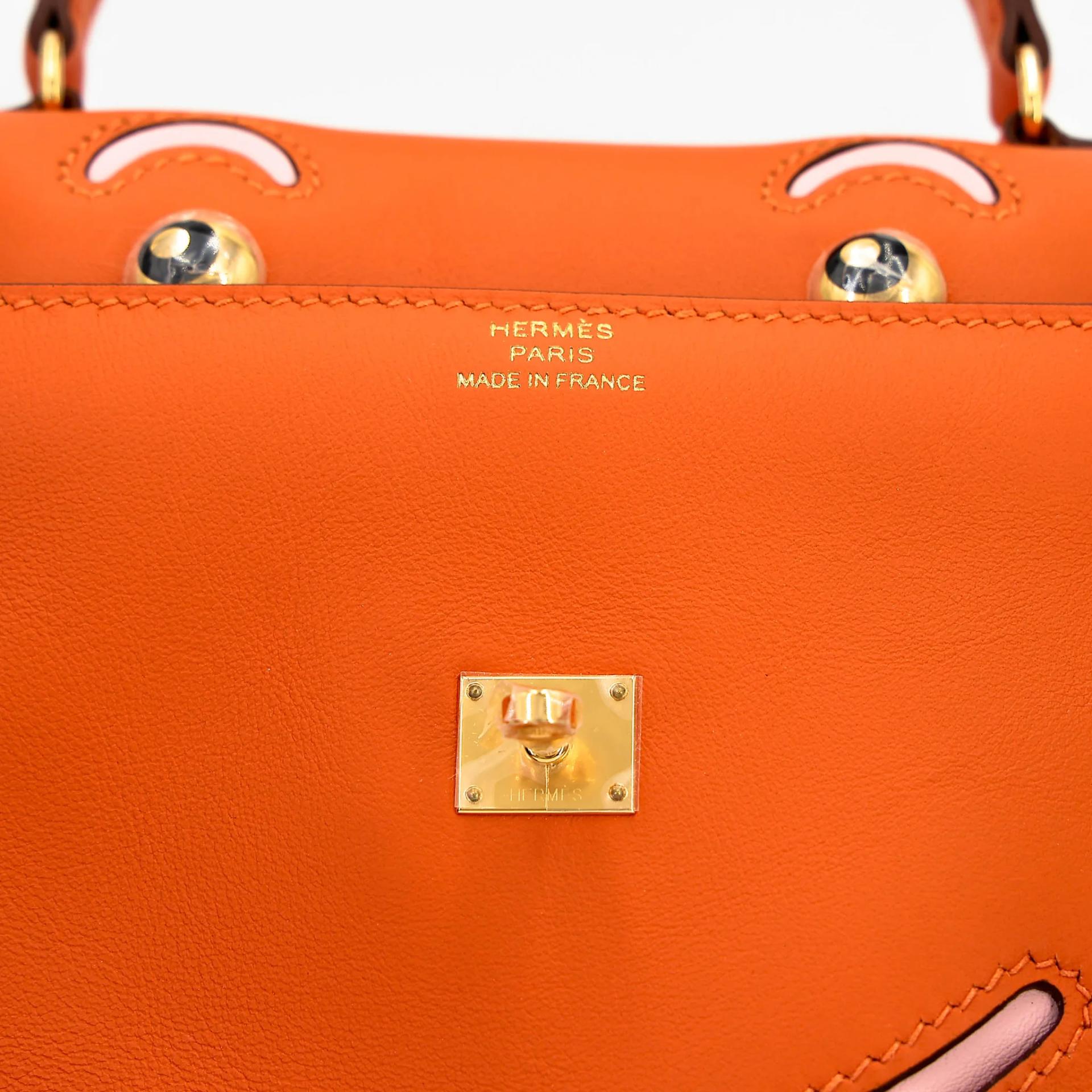 ランク NS 未使用品 HERMÈS エルメス 限定品 ケリードール オレンジ (93) ローズサクラ (3Q) スイフト ゴールド金具 W刻印 (2024) - 11