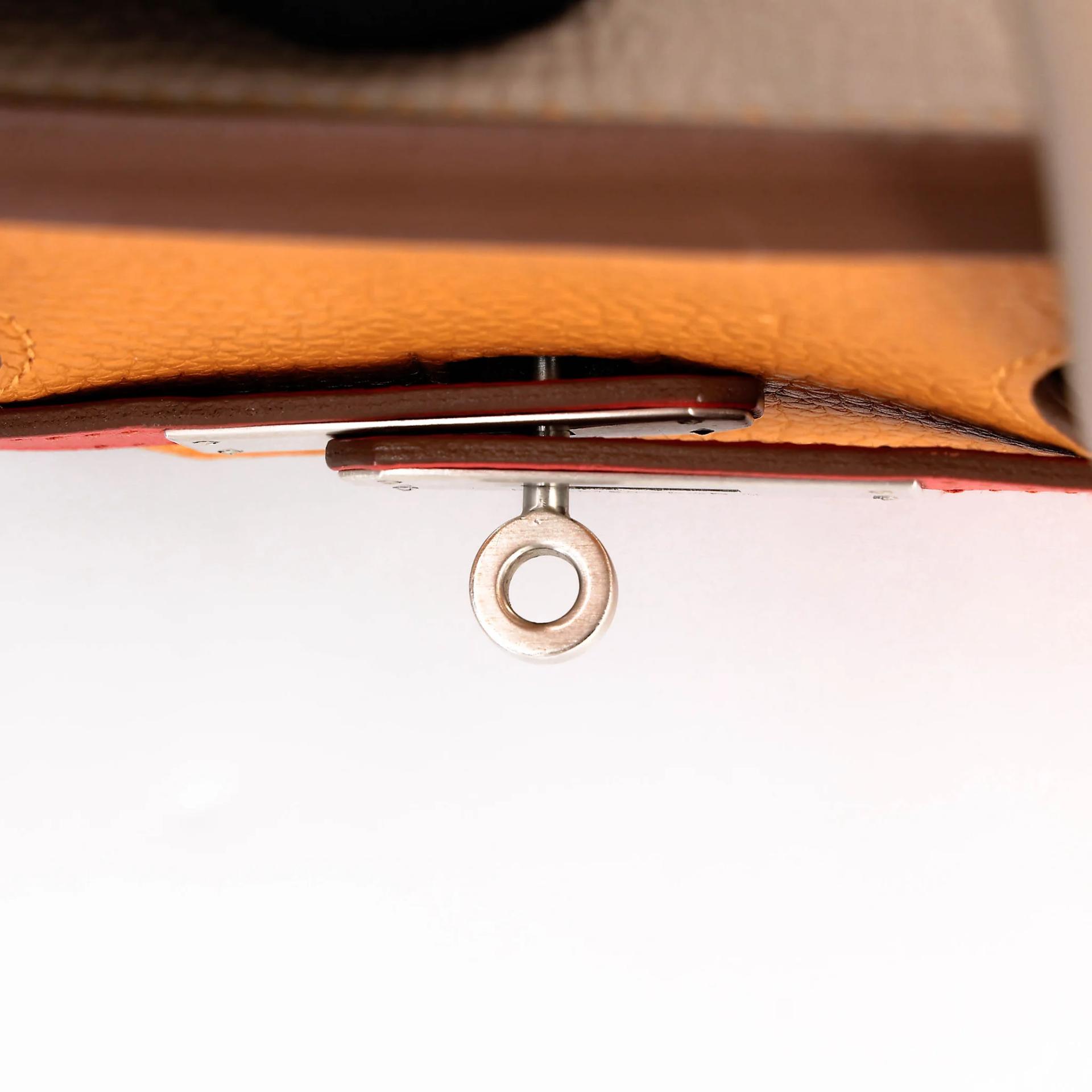 Very Good ( Rank A) HERMÈS Limited Edition Birkin 35 Casaque Gris Tourterelle (81) Sanguine (9M) Moutarde (9U) Clemence Swift Brushed Palladium Square Q (2013) - 22