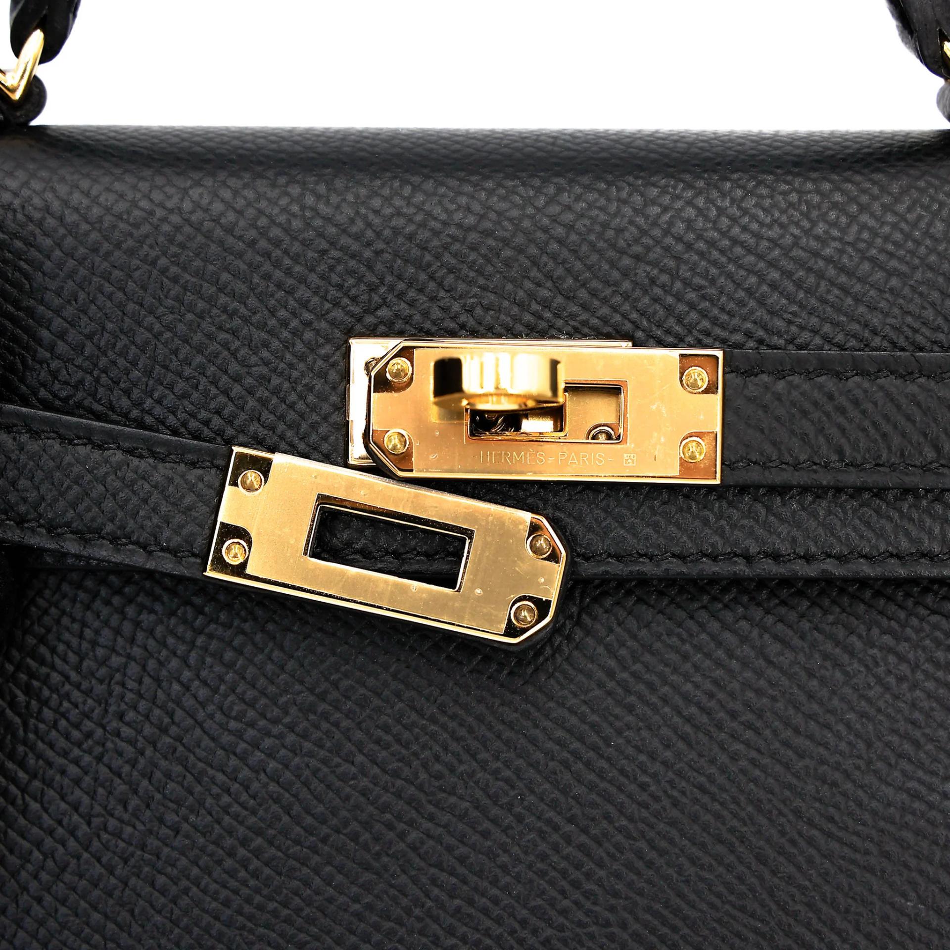 ランク SA HERMÈS エルメス ミニケリー2 ブラック (89) エプソン ゴールド金具 Z刻印 (2021) - 8