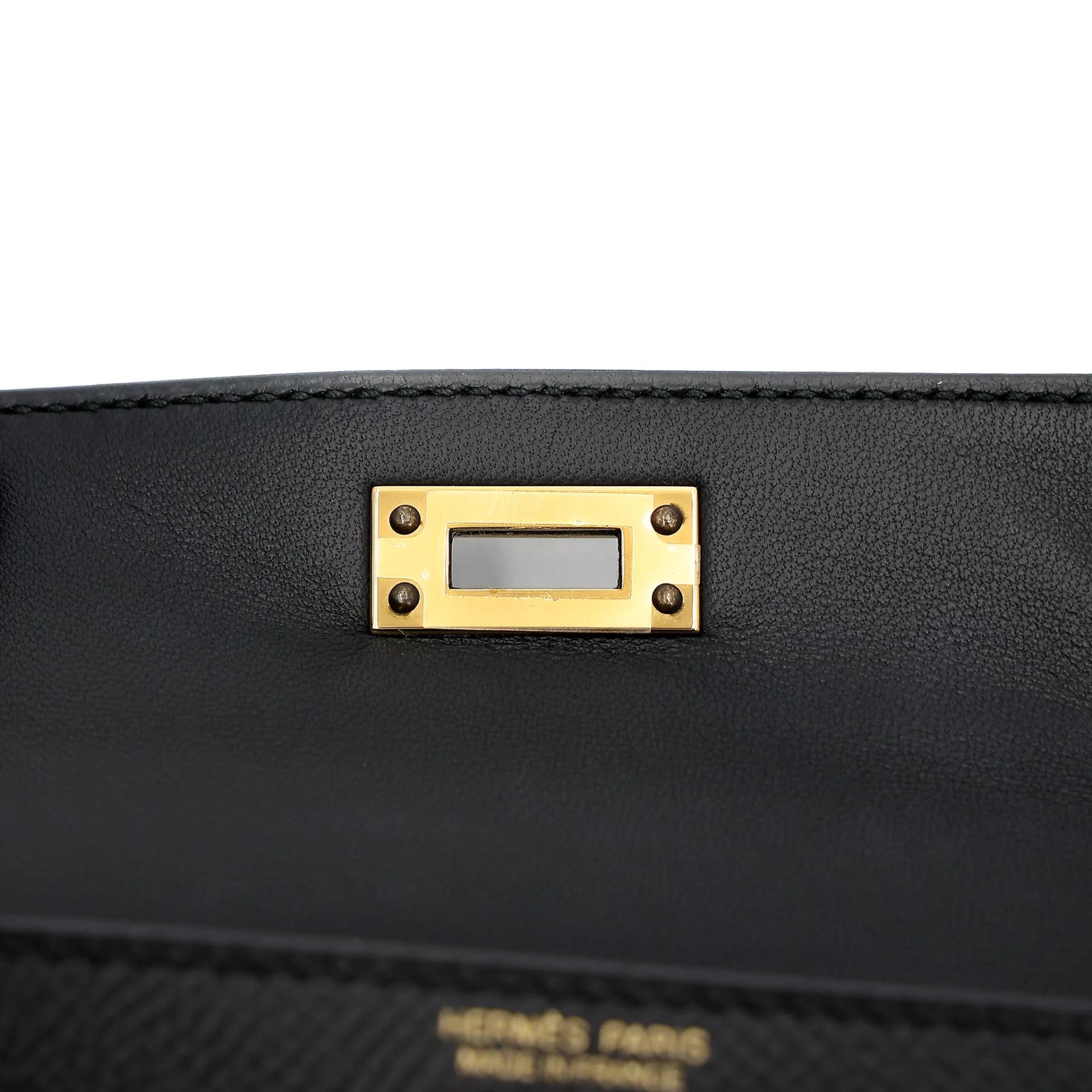 ランク SA HERMÈS エルメス ミニケリー2 ブラック (89) エプソン ゴールド金具 Z刻印 (2021) - 12
