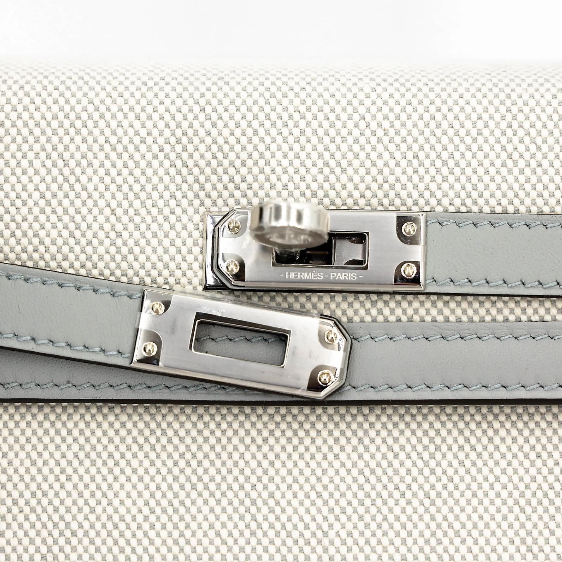 ランク N 新品 HERMÈS エルメス ケリー25 セリエ ブルーグラシエ (8U) トワルアッシュ スイフト シルバー金具 K刻印 (2025) - 8