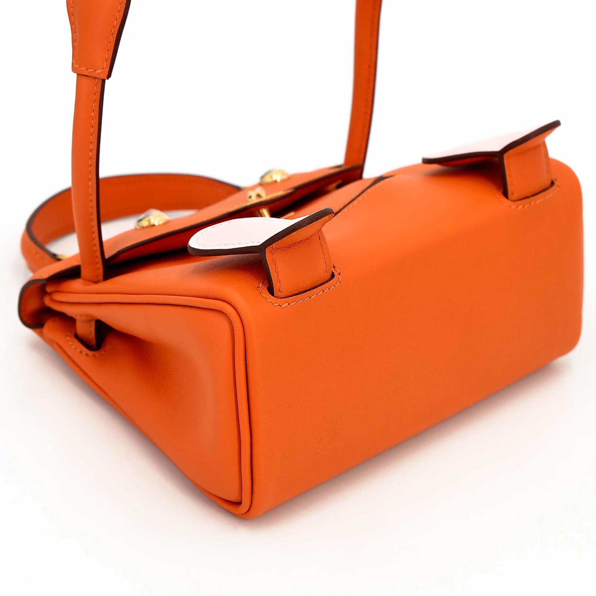 ランク NS 未使用品 HERMÈS エルメス 限定品 ケリードール オレンジ (93) ローズサクラ (3Q) スイフト ゴールド金具 W刻印 (2024) - 5