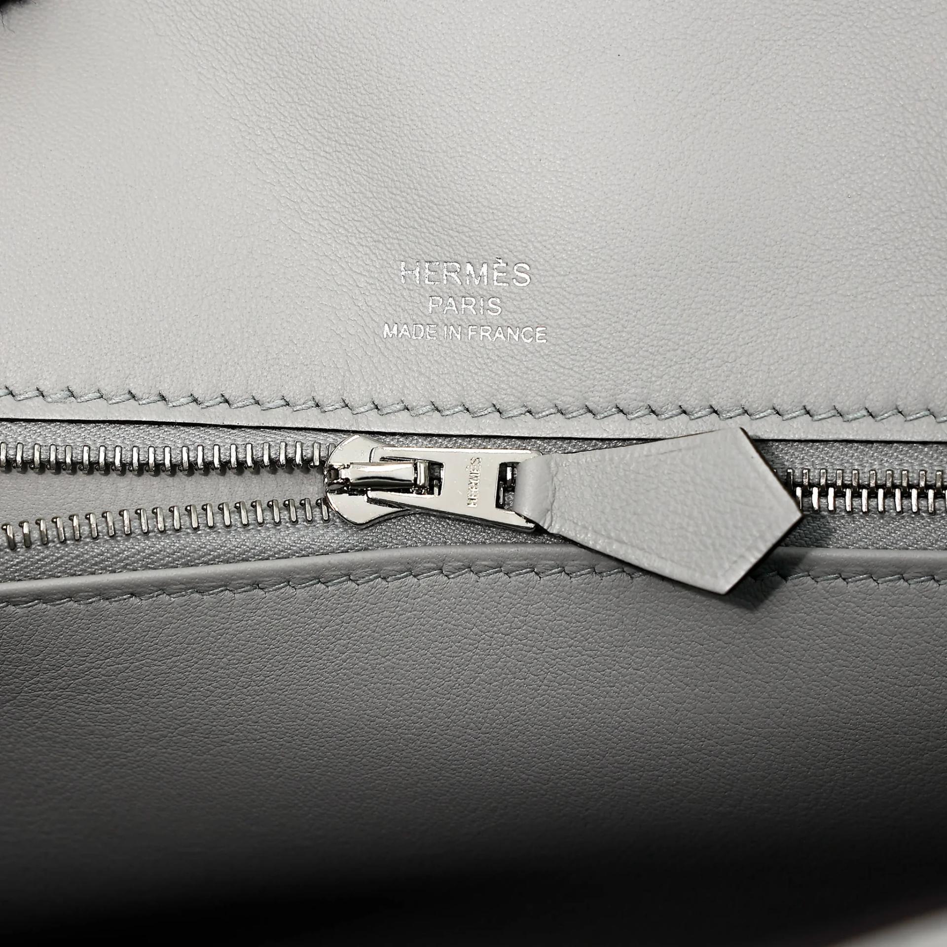 ランク N 新品 HERMÈS エルメス ケリー25 セリエ ブルーグラシエ (8U) トワルアッシュ スイフト シルバー金具 K刻印 (2025) - 15