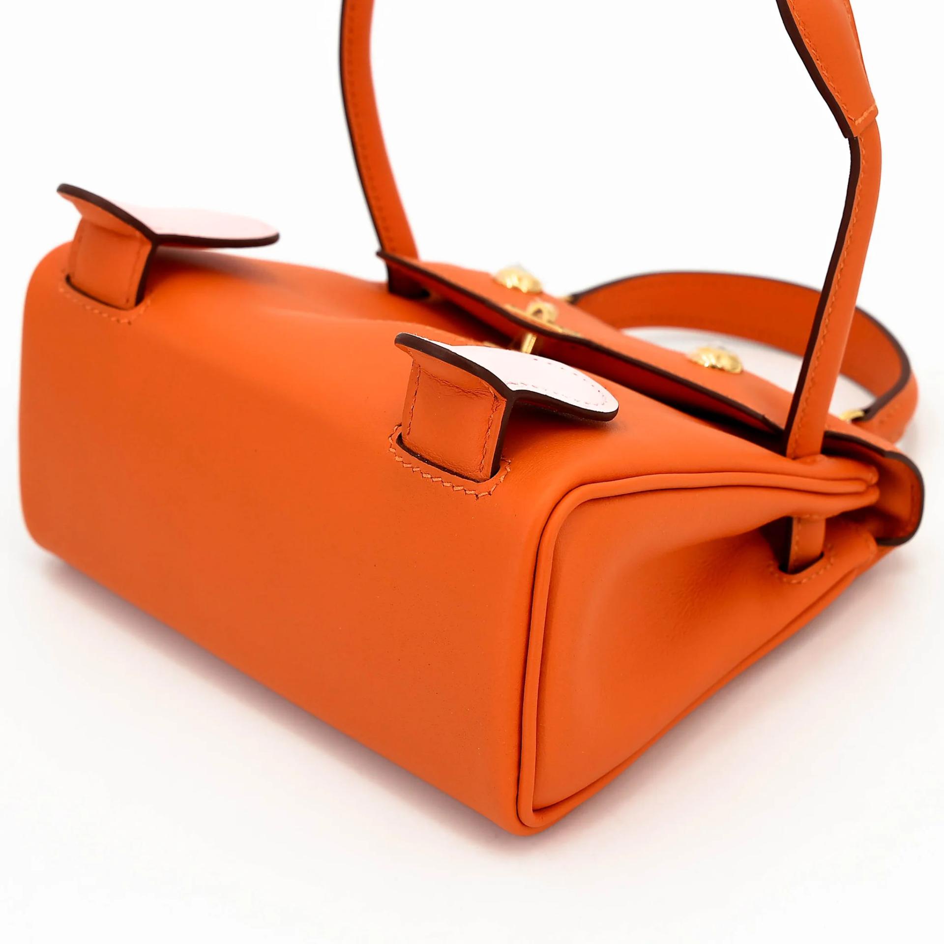 ランク NS 未使用品 HERMÈS エルメス 限定品 ケリードール オレンジ (93) ローズサクラ (3Q) スイフト ゴールド金具 W刻印 (2024) - 4