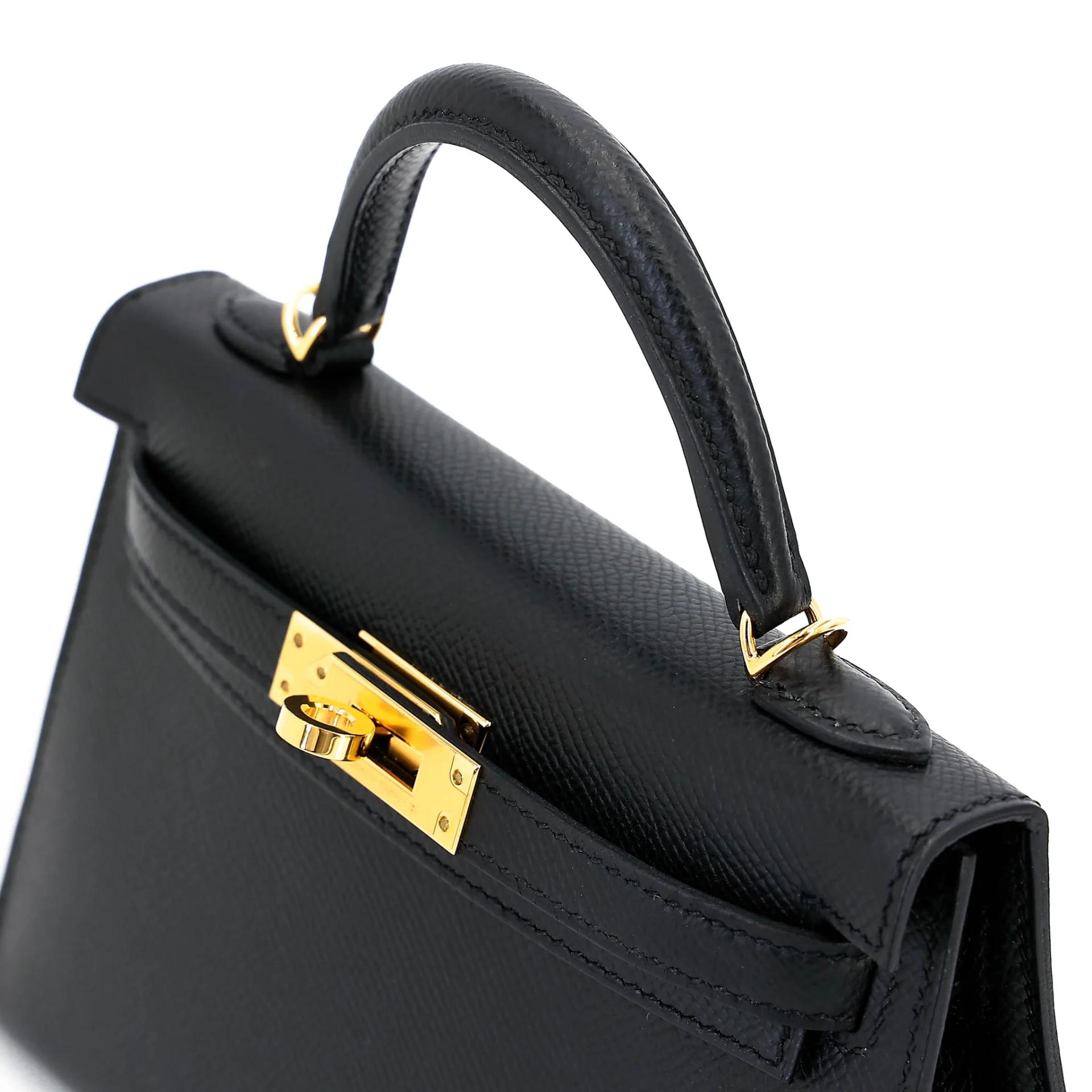 ランク SA HERMÈS エルメス ミニケリー2 ブラック (89) エプソン ゴールド金具 Z刻印 (2021) - 3