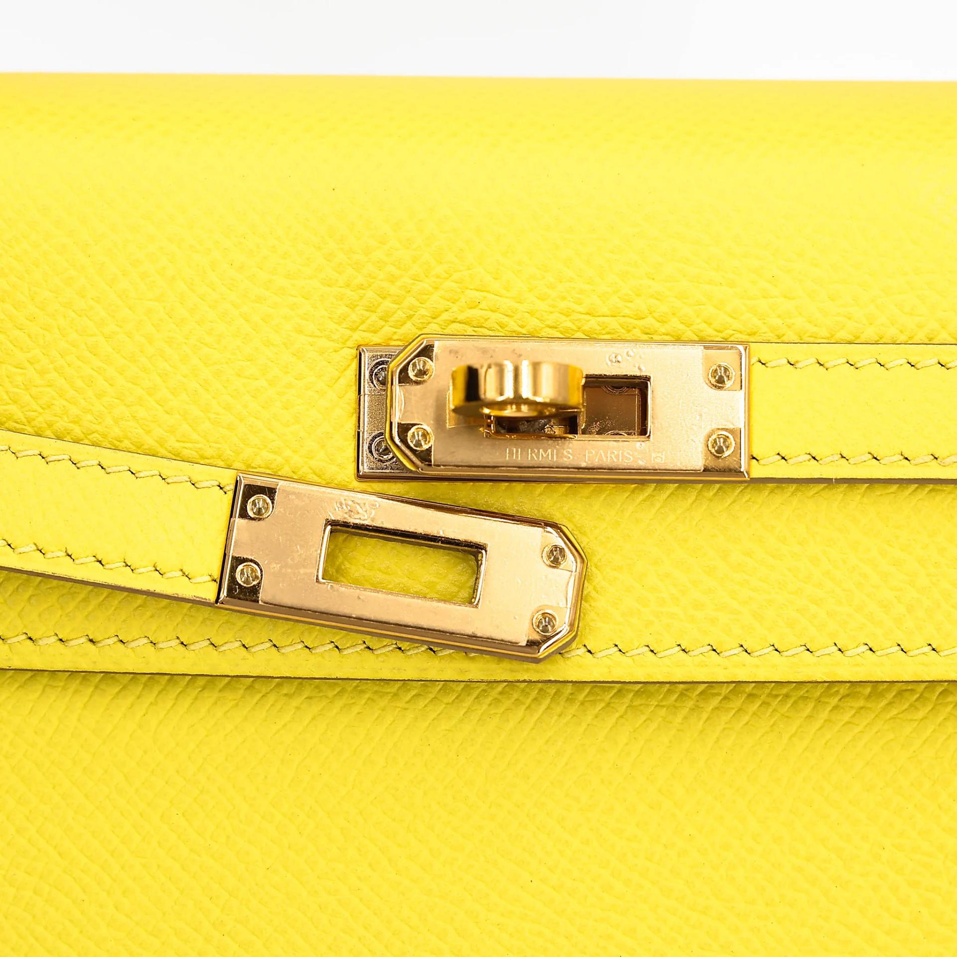 ランク SA HERMÈS エルメス ケリー25 セリエ ライム (9R) エプソン ゴールド金具 C刻印 (2018) - 8