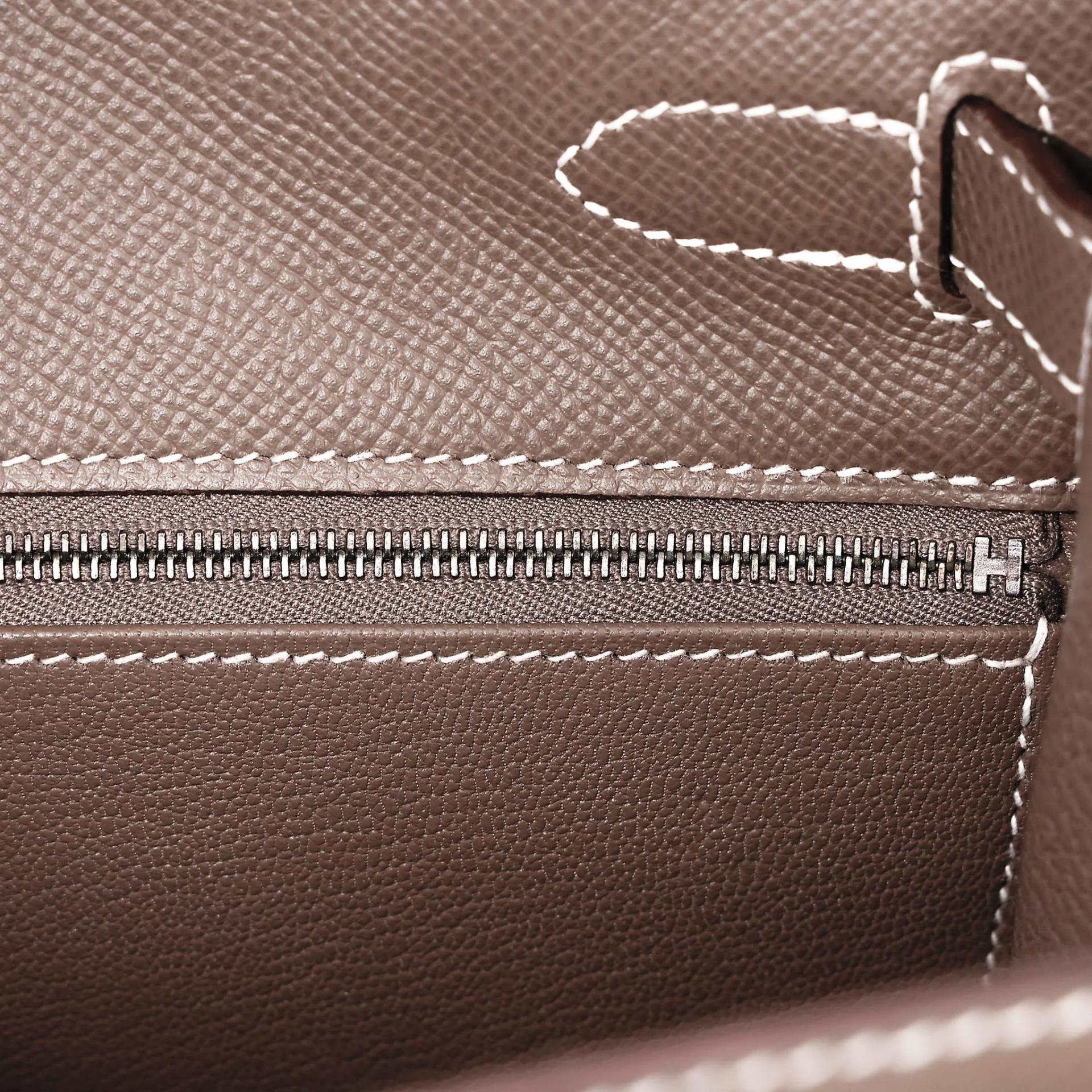 A美品 HERMÈS 愛馬仕 Kelly 28 外縫 18 大象灰 Etoupe Epsom牛皮 銀扣 Y刻 2020年 - 22